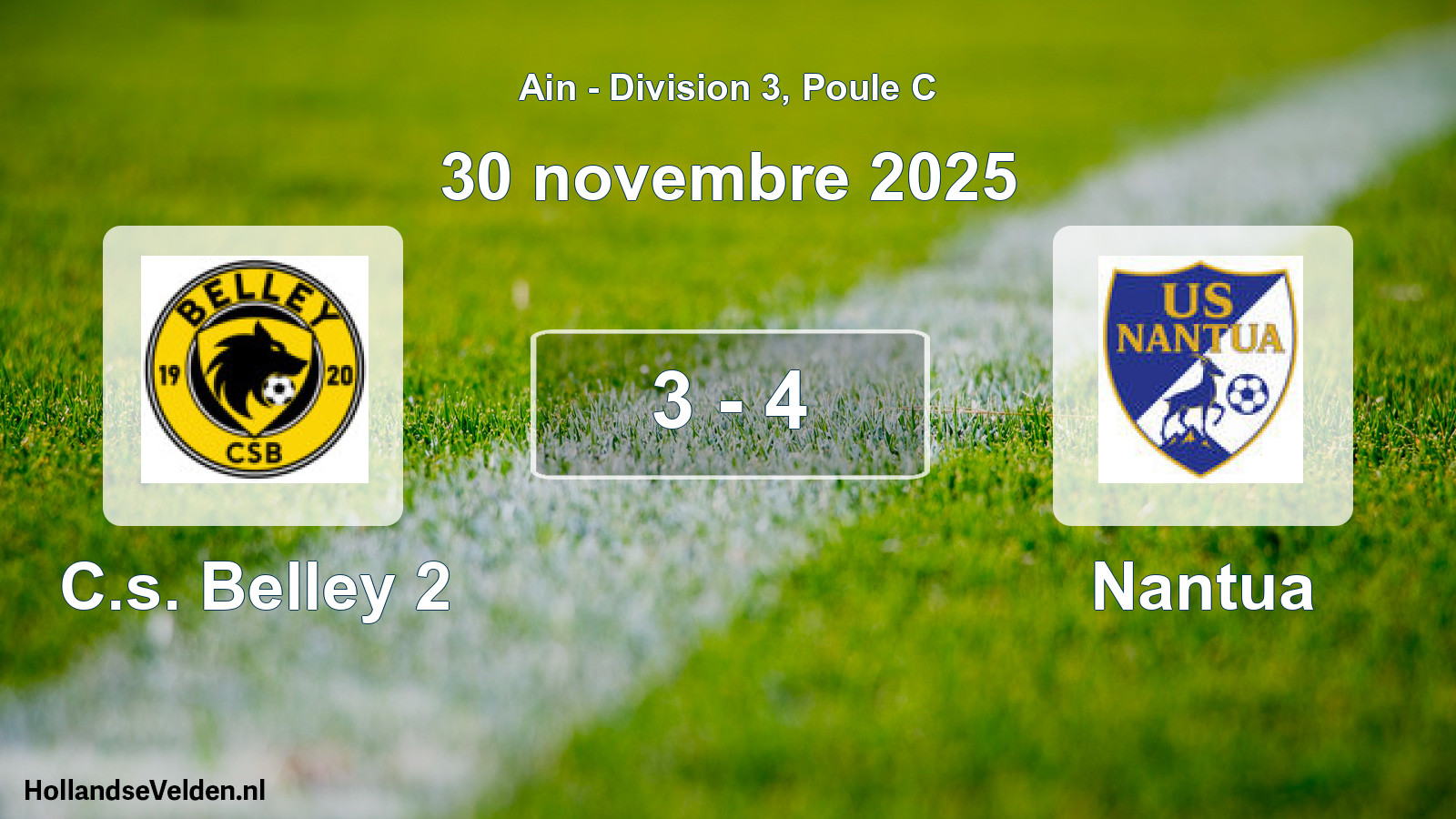 Gespeelde wedstrijd: C.s. Belley 2 - Nantua 3 - 4 (30 november 2025)