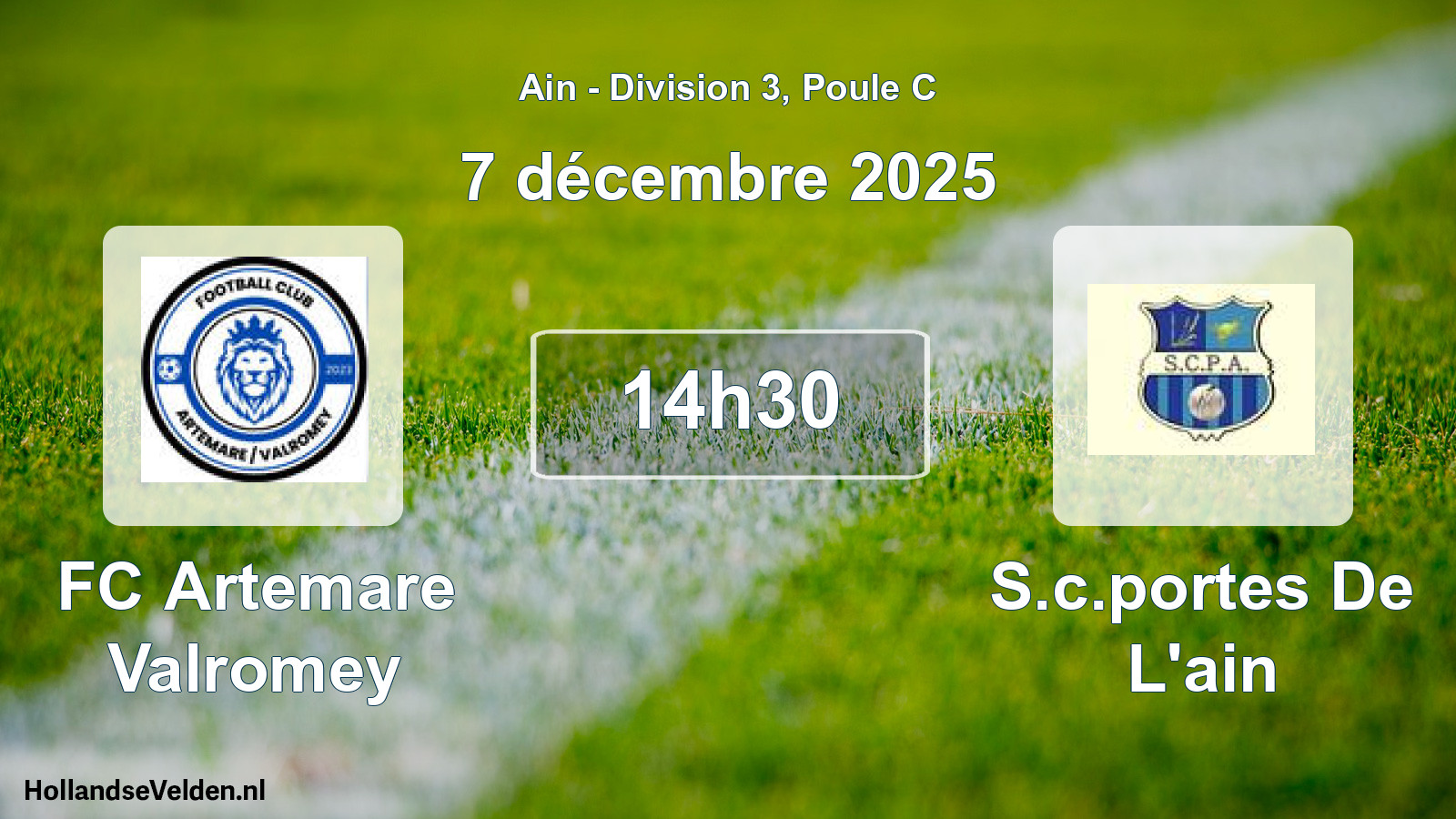 Geplande wedstrijd: FC Artemare Valromey - S.c.portes De L'ain (7 december 2025)