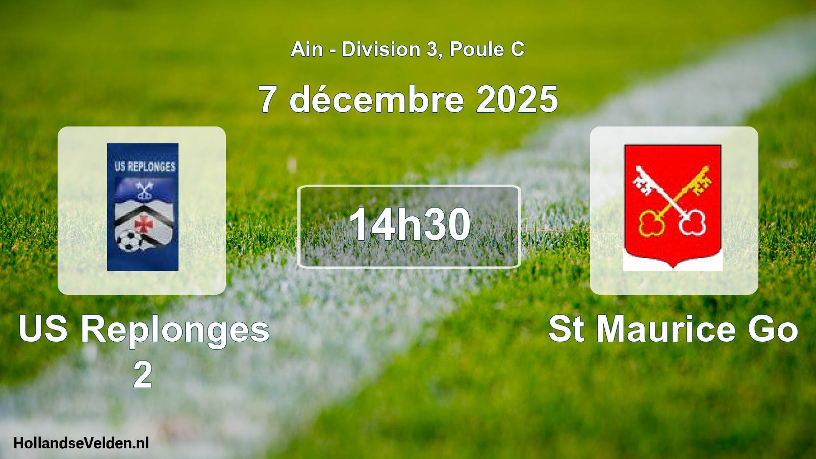 Match programmé: US Replonges 2 - St Maurice Go (7 décembre 2025)