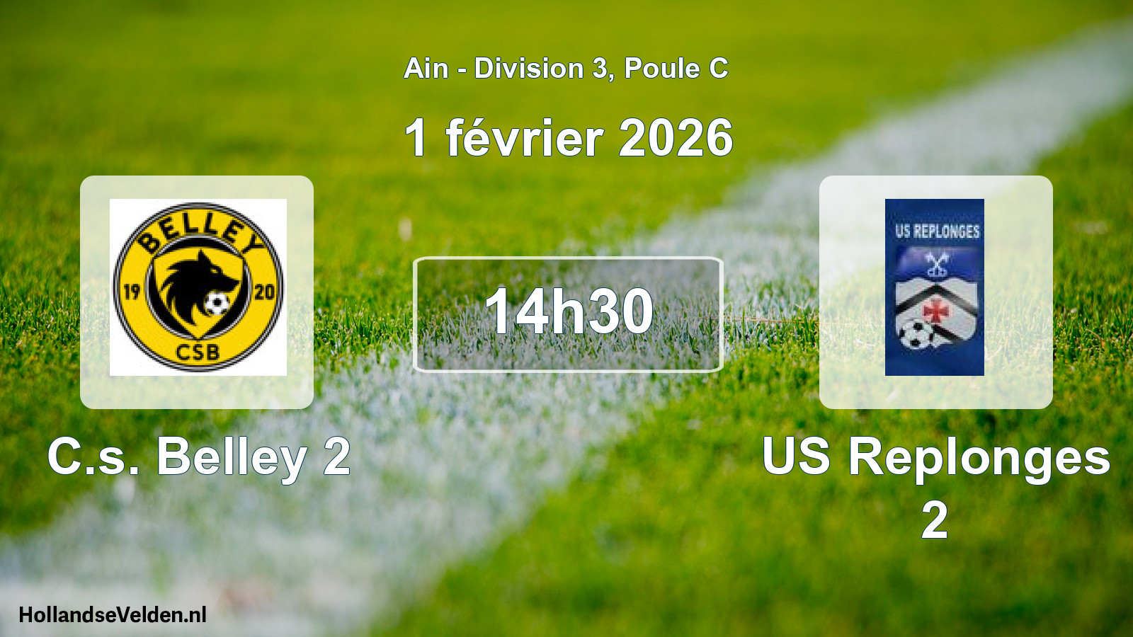 Match programmé: C.s. Belley 2 - US Replonges 2 (1 février 2026)