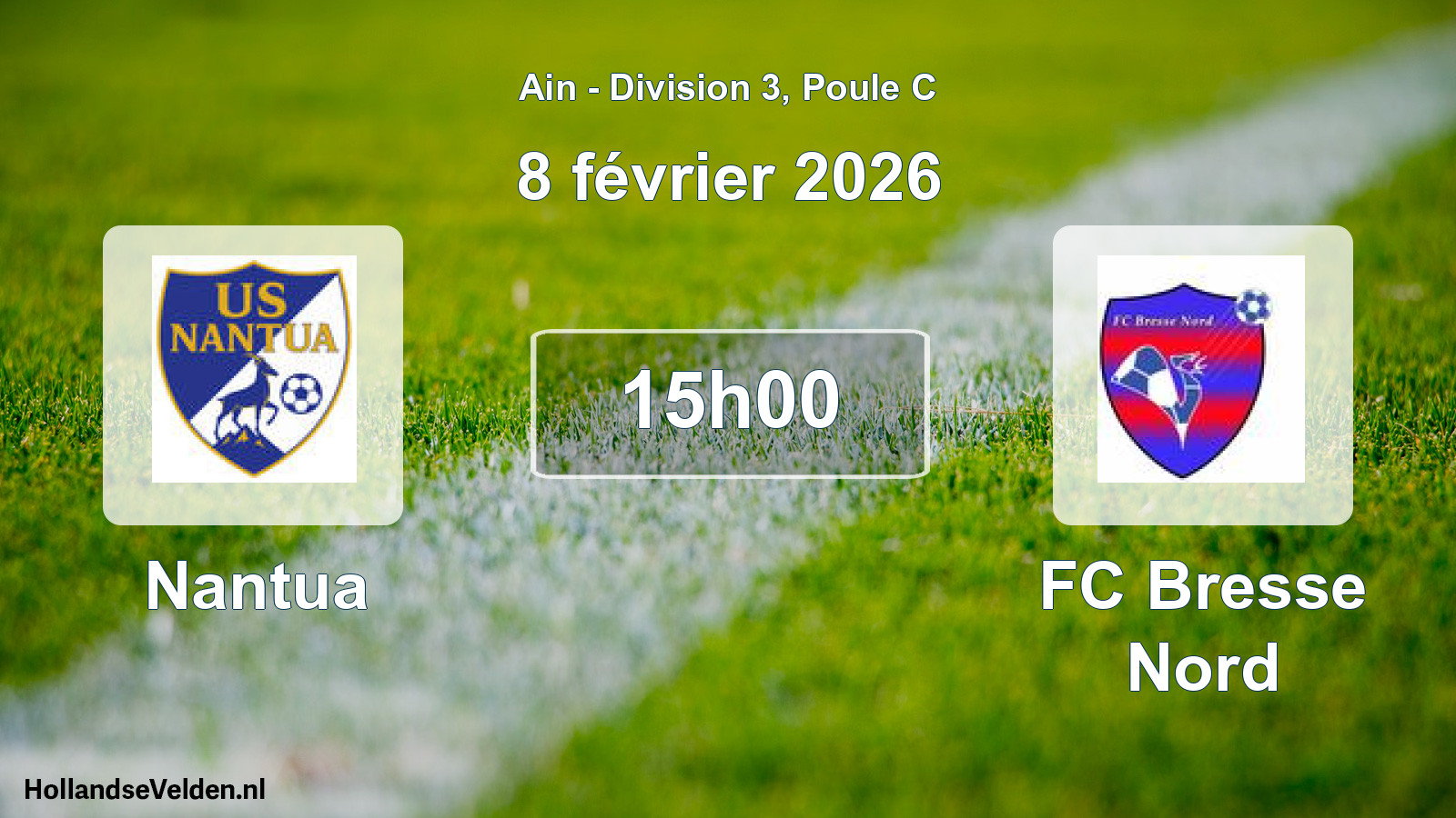 Match programmé: Nantua - FC Bresse Nord (8 février 2026)