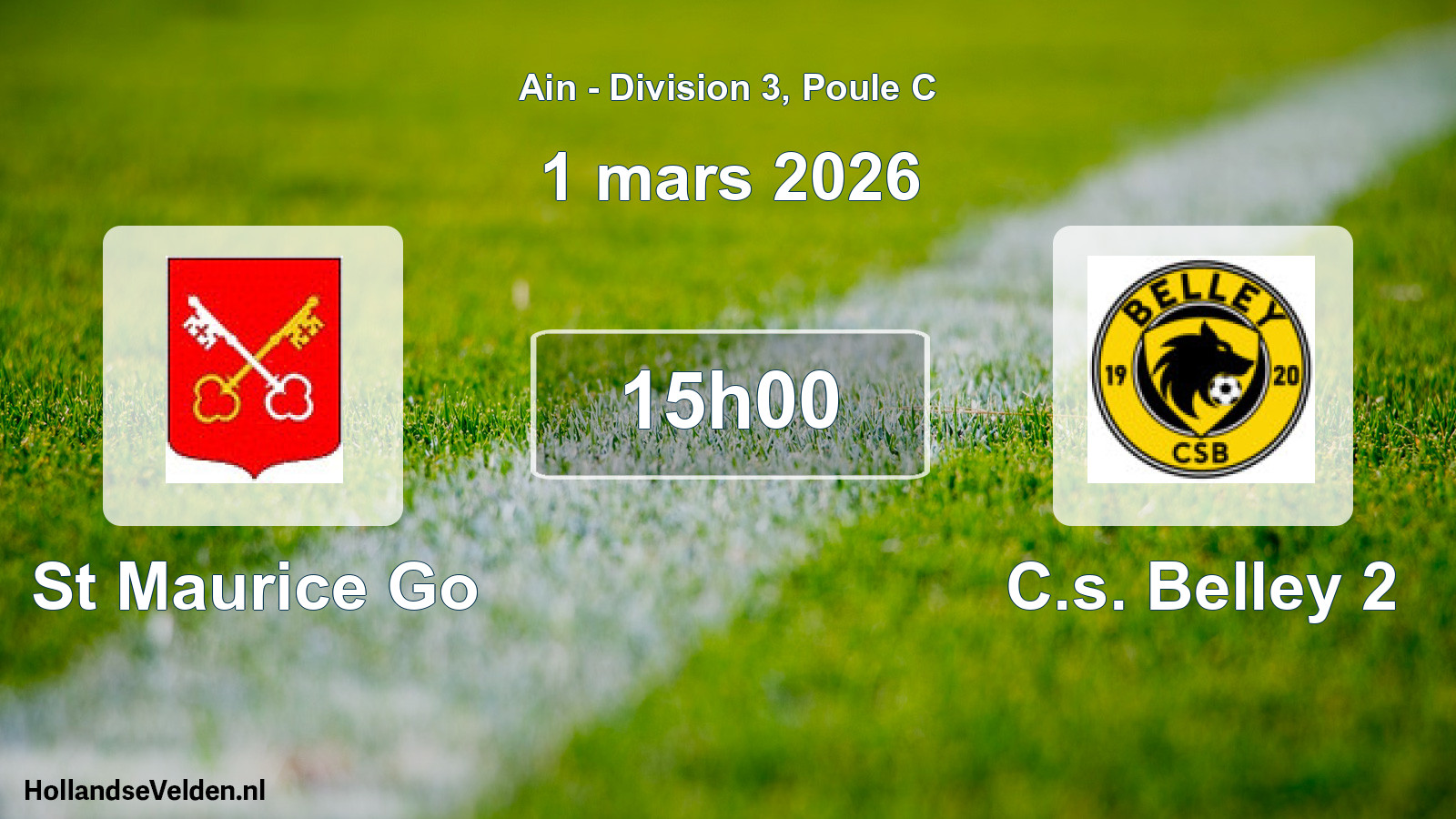Match programmé: St Maurice Go - C.s. Belley 2 (1 mars 2026)