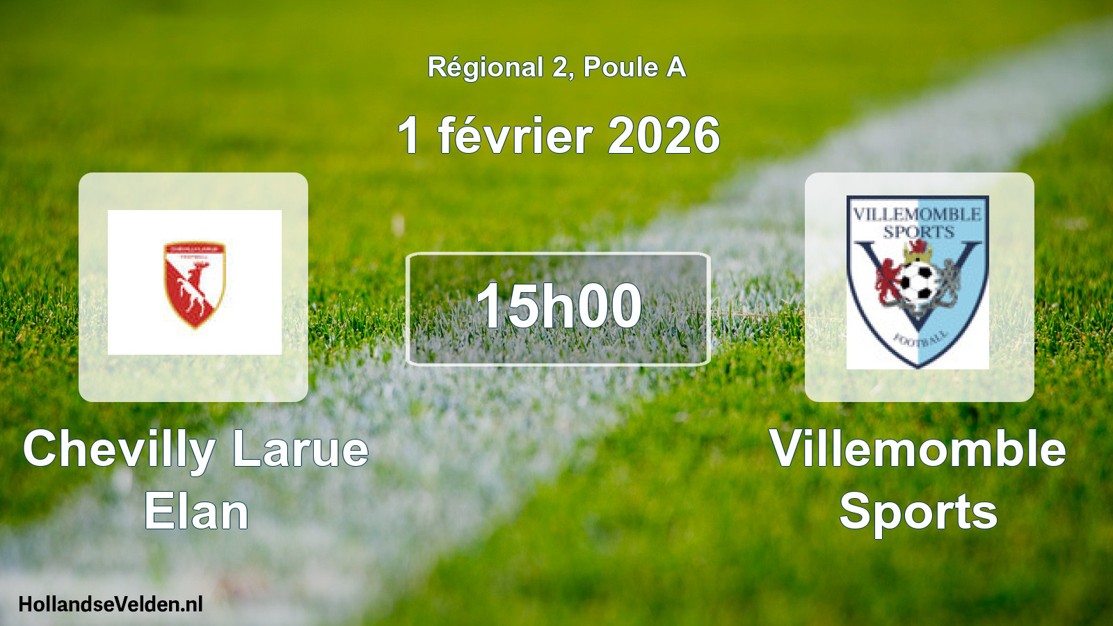Geplande wedstrijd: Chevilly Larue Elan - Villemomble Sports (1 février 2026)