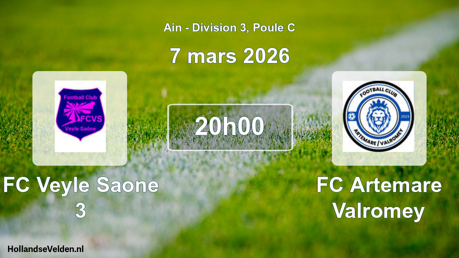 Geplande wedstrijd: FC Veyle Saone 3 - FC Artemare Valromey (7 maart 2026)