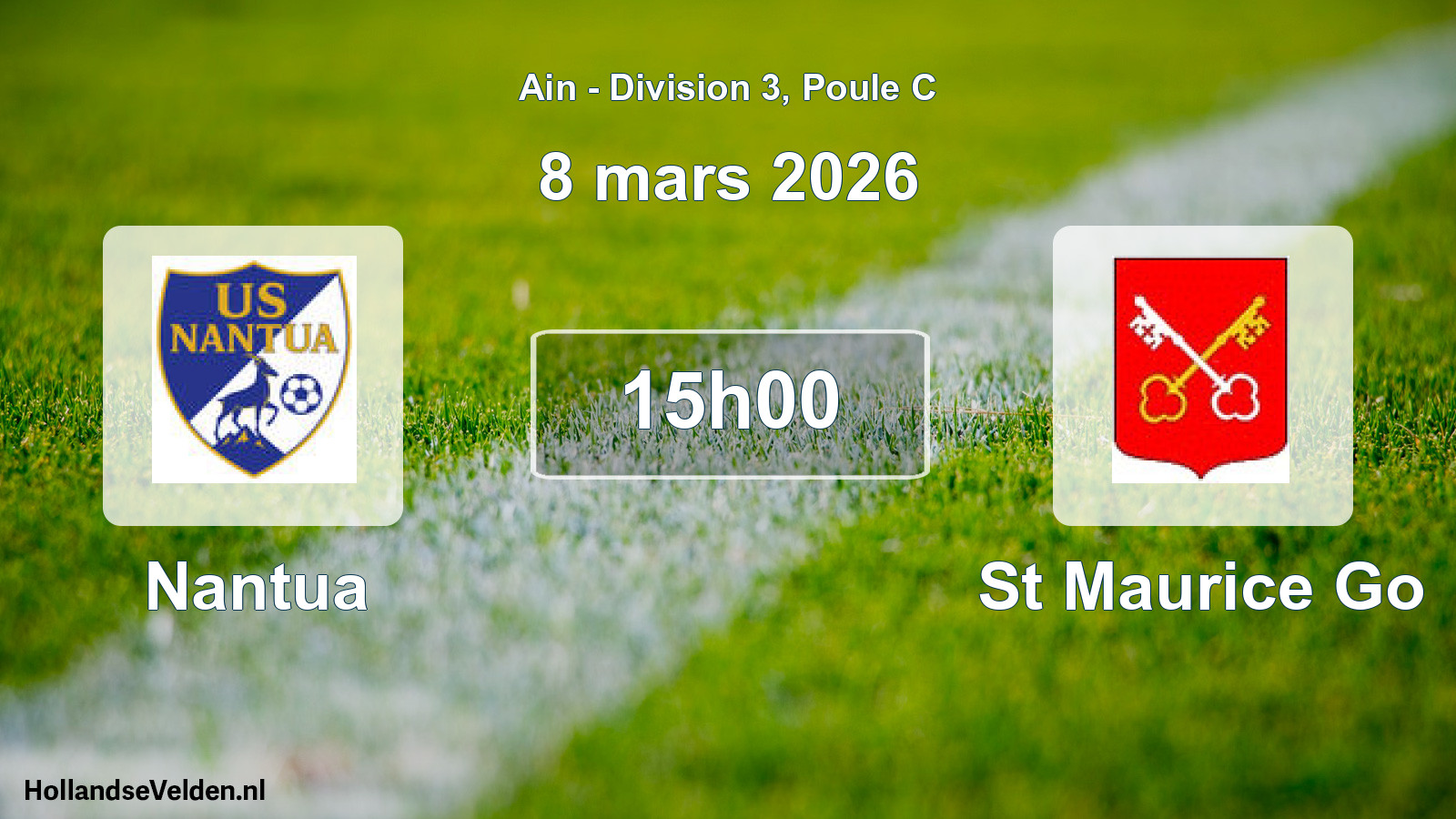 Match programmé: Nantua - St Maurice Go (8 mars 2026)