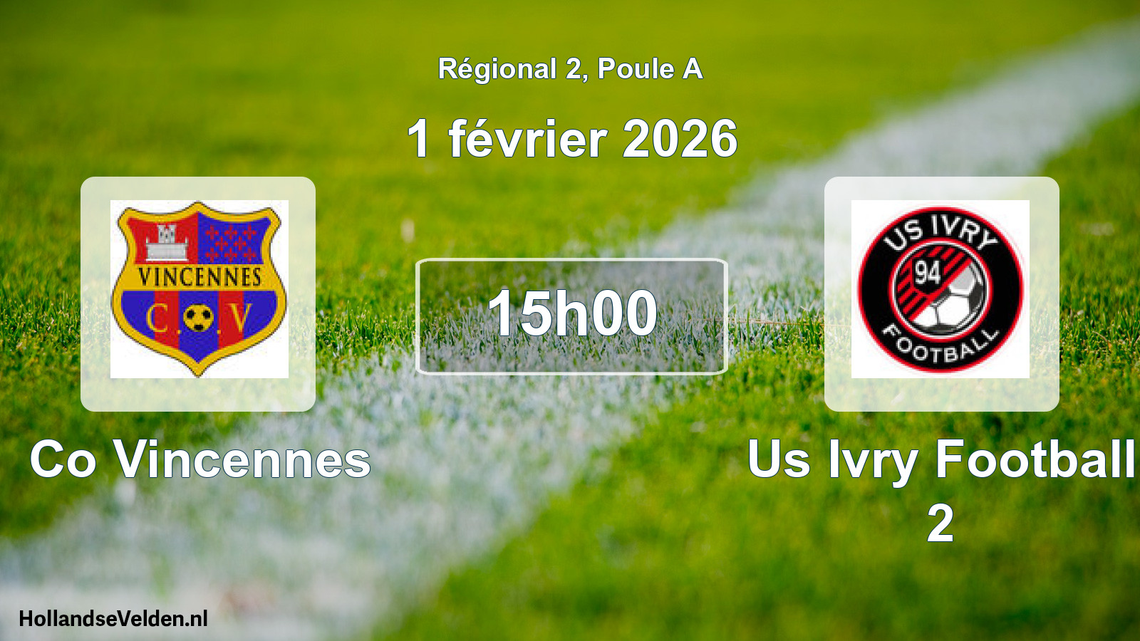 Geplande wedstrijd: Co Vincennes - Us Ivry Football 2 (1 februari 2026)