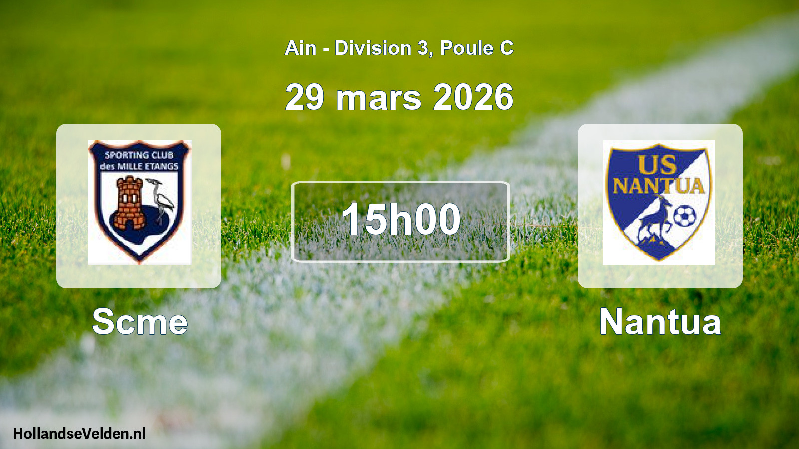 Geplande wedstrijd: Scme - Nantua (29 maart 2026)