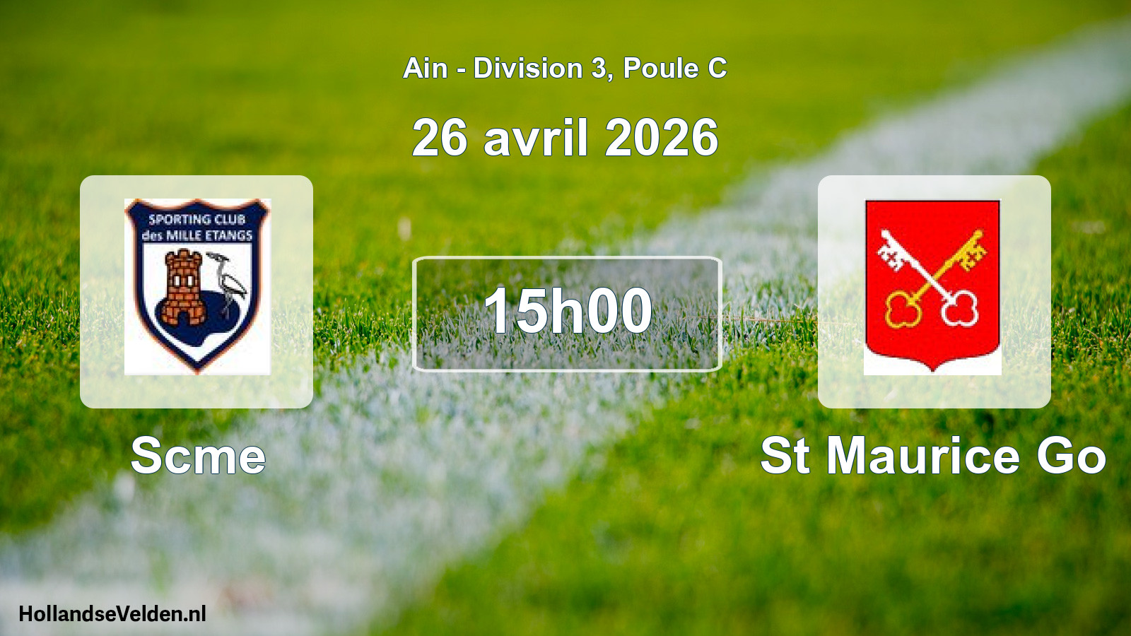 Geplande wedstrijd: Scme - St Maurice Go (26 april 2026)