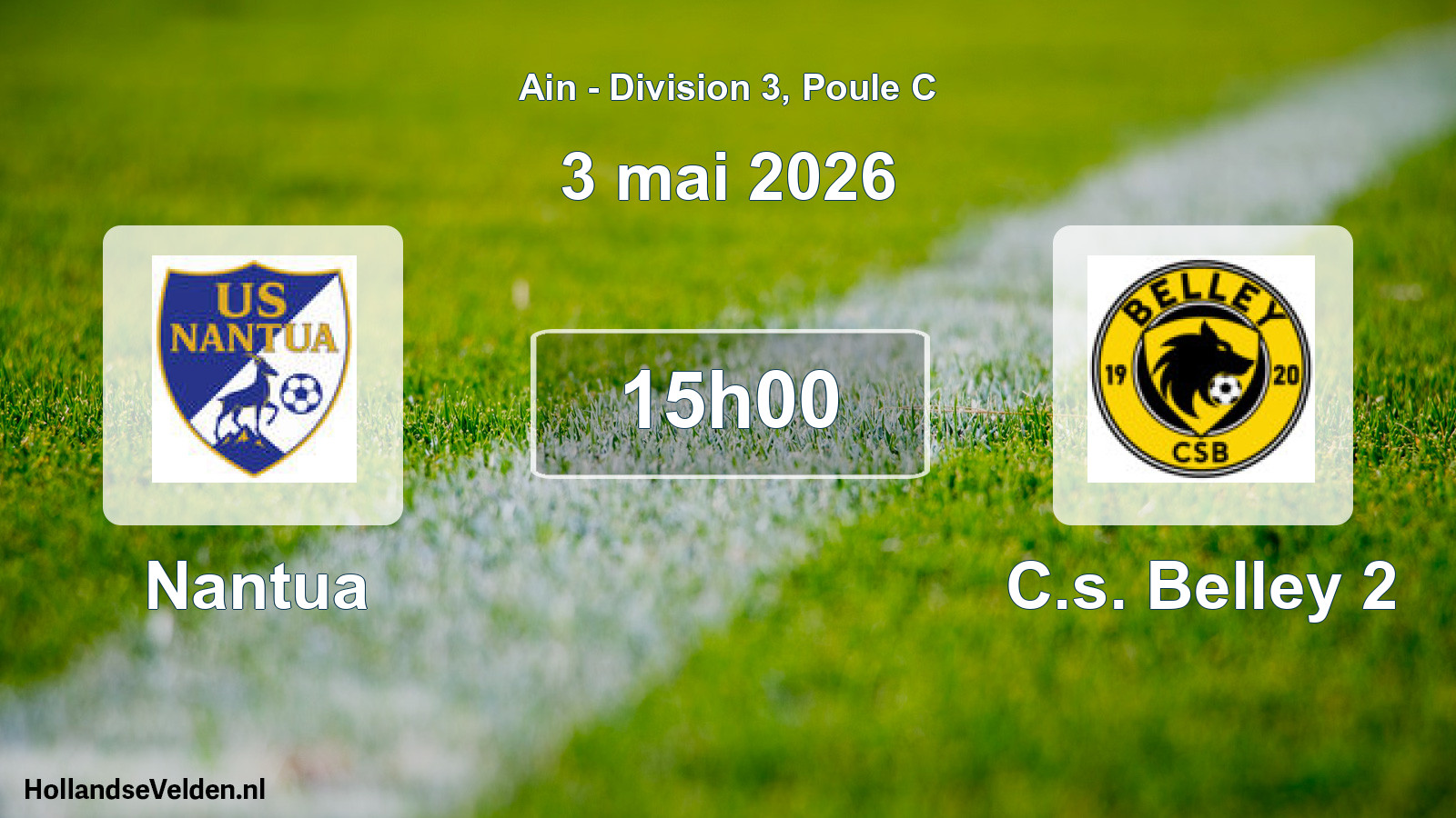 Match programmé: Nantua - C.s. Belley 2 (3 mai 2026)