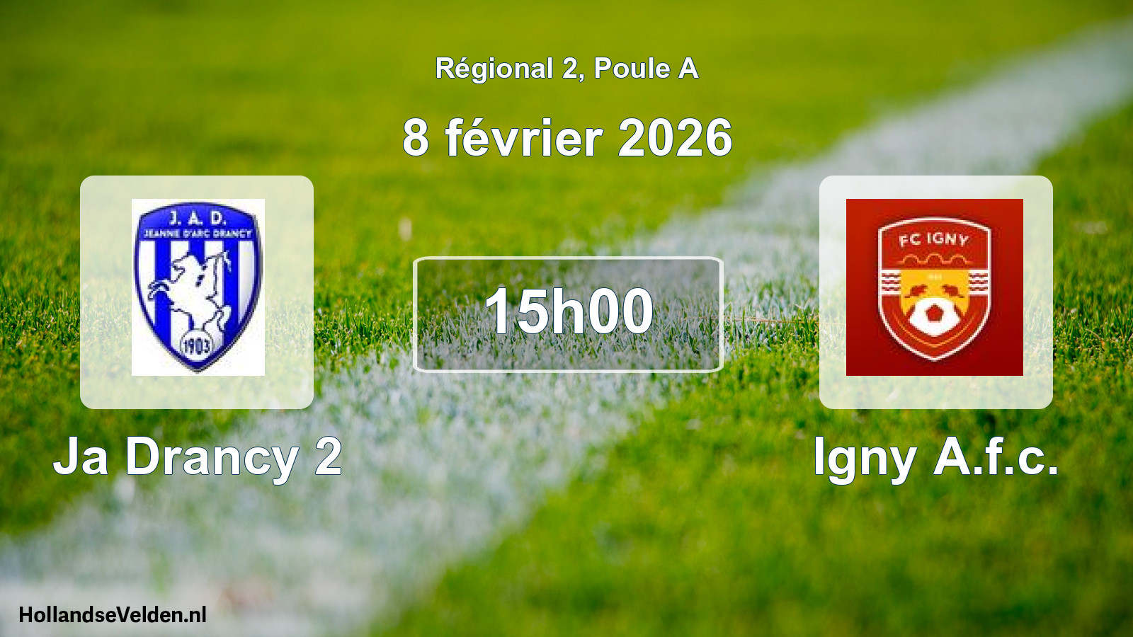 Geplande wedstrijd: Ja Drancy 2 - Igny A.f.c. (8 février 2026)