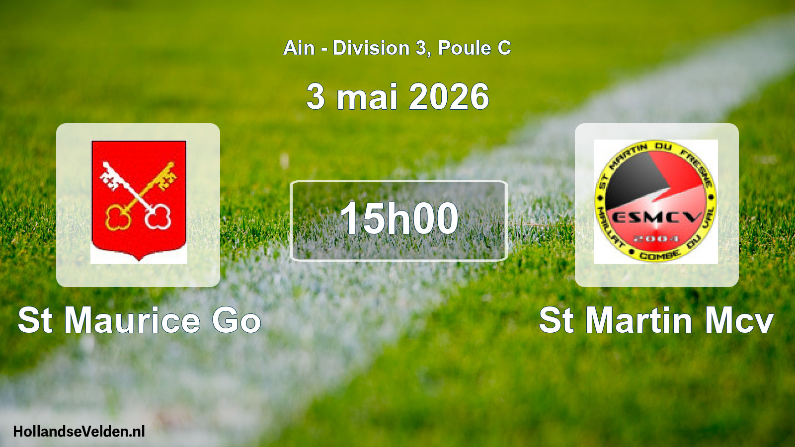 Geplande wedstrijd: St Maurice Go - St Martin Mcv (3 mei 2026)