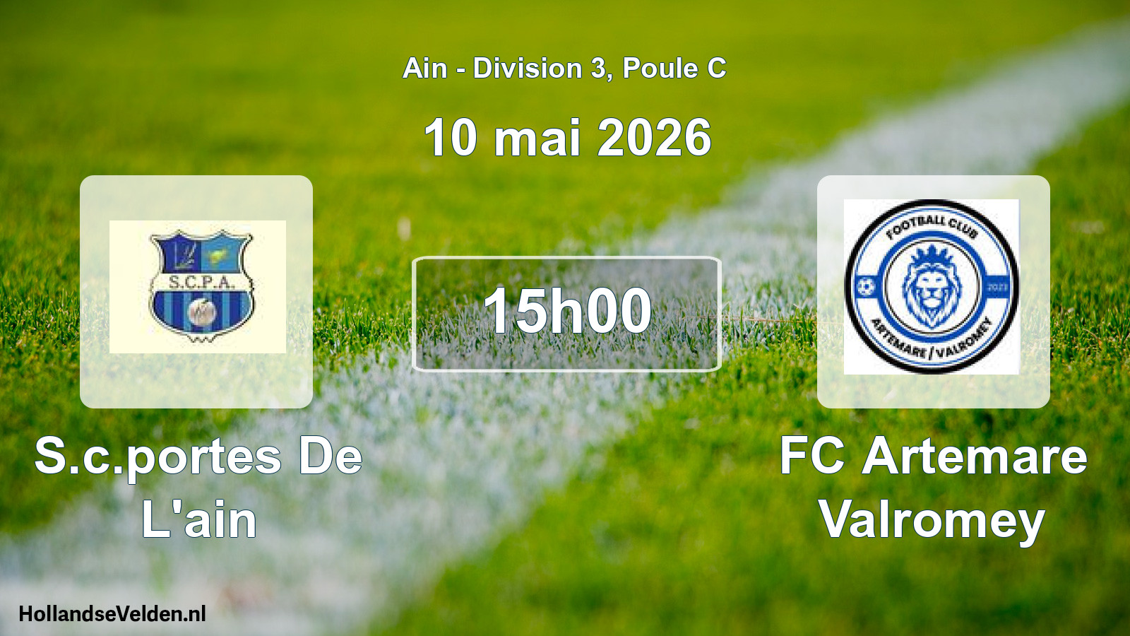 Geplande wedstrijd: S.c.portes De L'ain - FC Artemare Valromey (10 mei 2026)