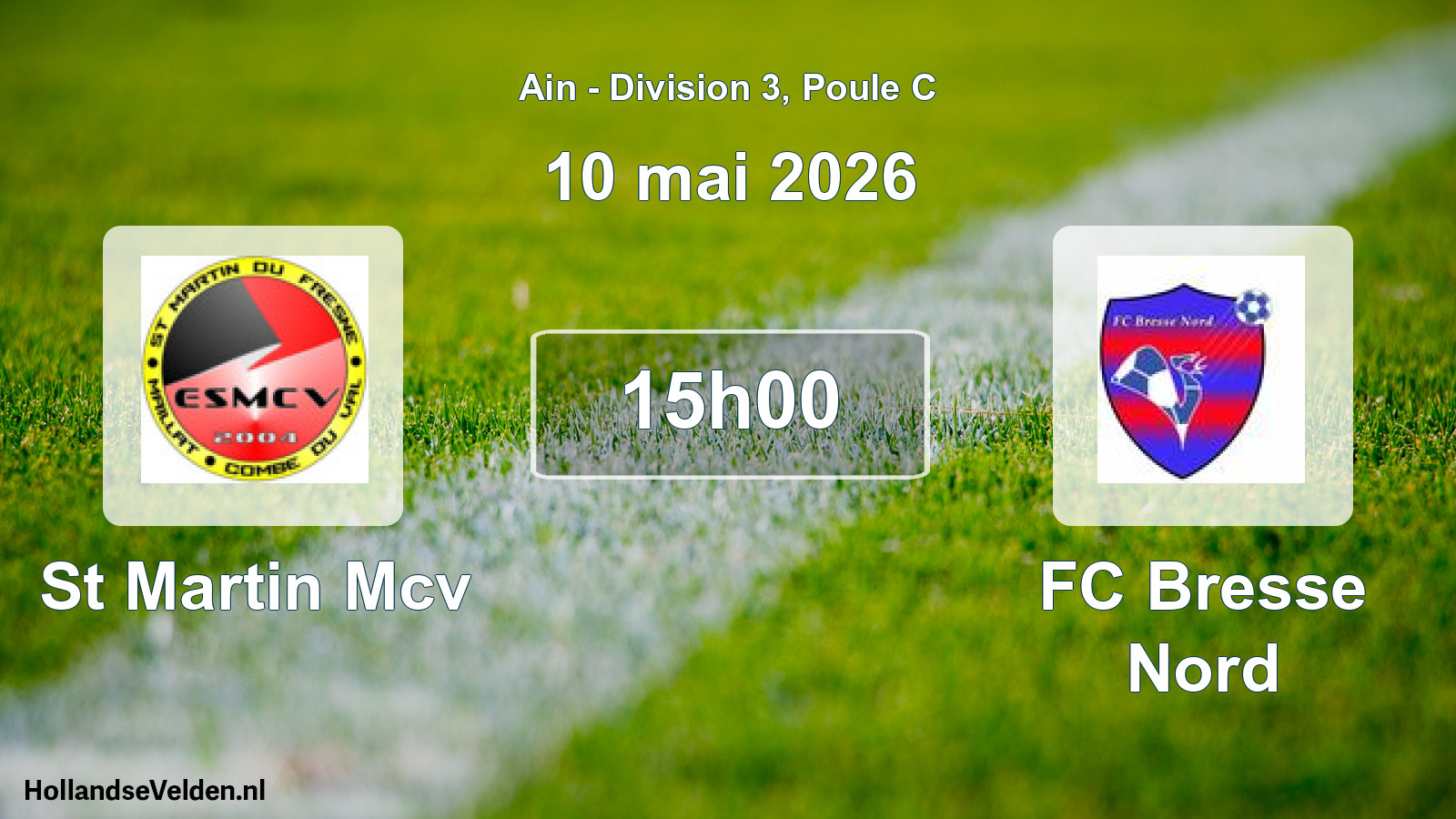Match programmé: St Martin Mcv - FC Bresse Nord (10 mai 2026)
