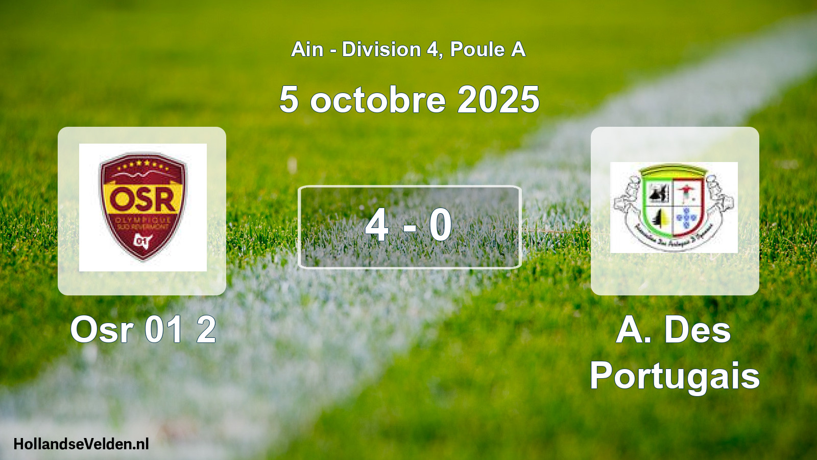 Match joué: Osr 01 2 - A. Des Portugais 4 - 0 (5 octobre 2025)