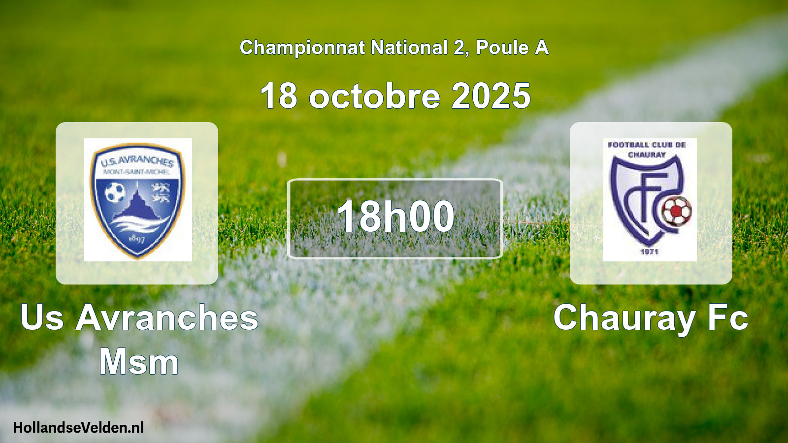 Scheduled Match: Us Avranches Msm - Chauray Fc (18 October 2025)