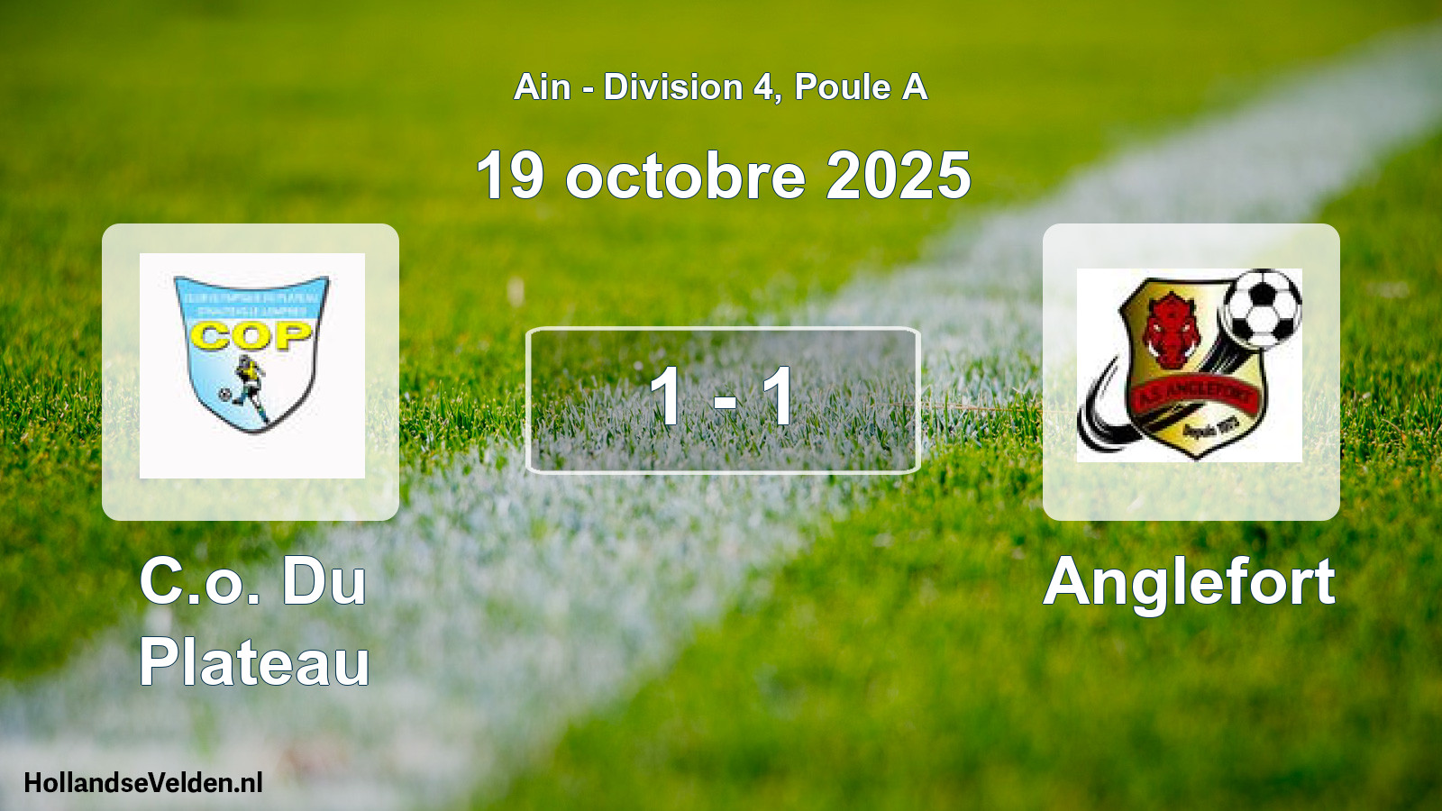 Gespeelde wedstrijd: C.o. Du Plateau - Anglefort 1 - 1 (19 oktober 2025)