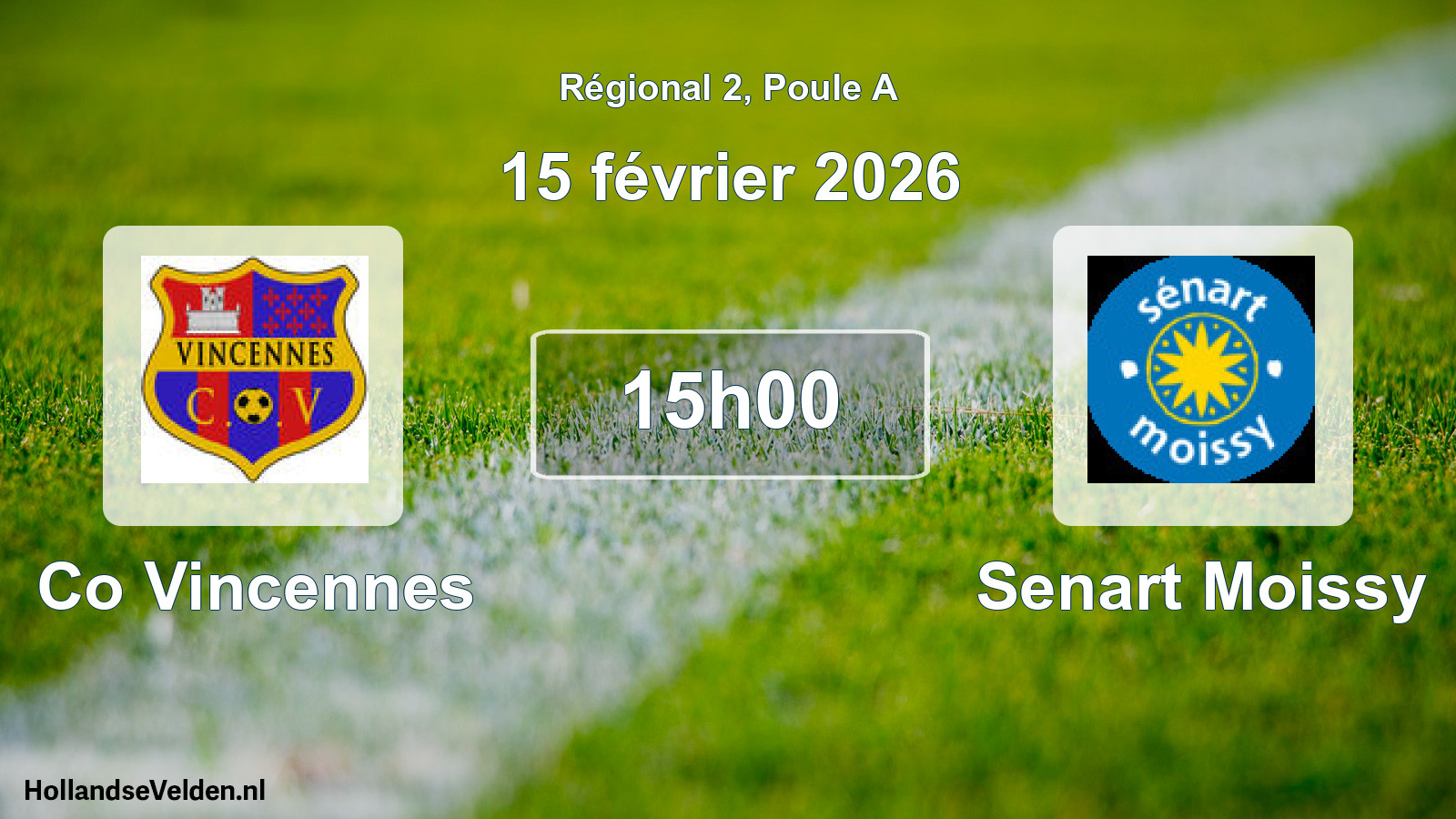Geplande wedstrijd: Co Vincennes - Senart Moissy (15 février 2026)