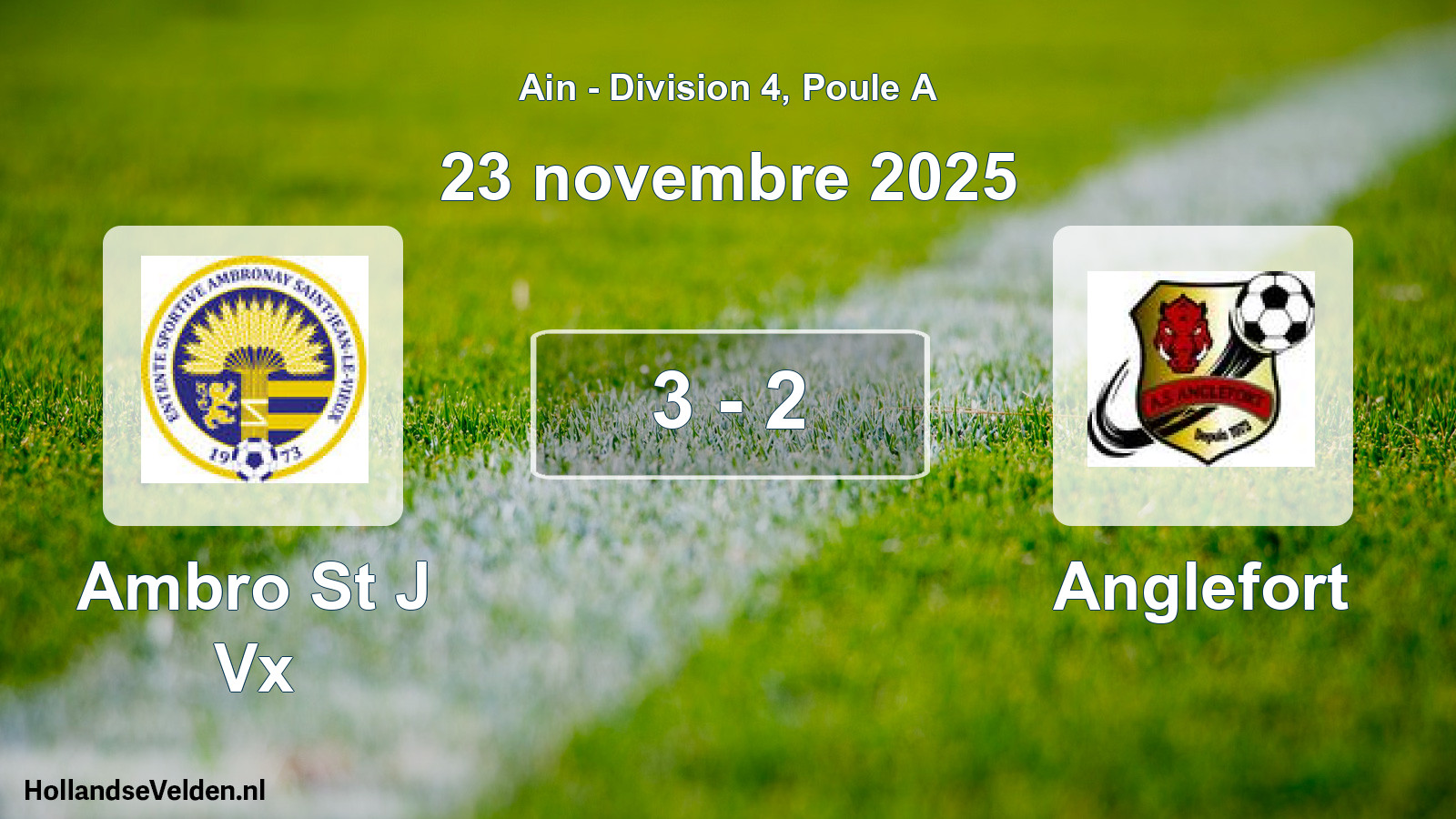 Gespeelde wedstrijd: Ambro St J Vx - Anglefort 3 - 2 (23 november 2025)