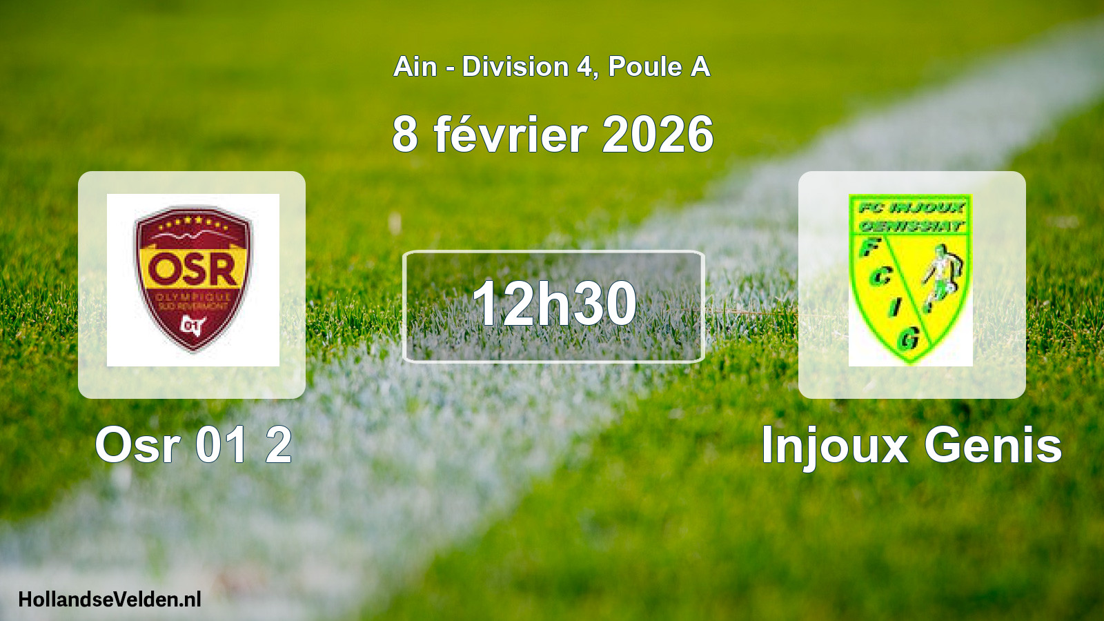 Geplande wedstrijd: Osr 01 2 - Injoux Genis (8 februari 2026)