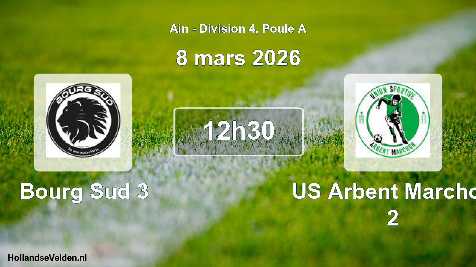 Geplande wedstrijd: Bourg Sud 3 - US Arbent Marchon 2 (8 maart 2026)