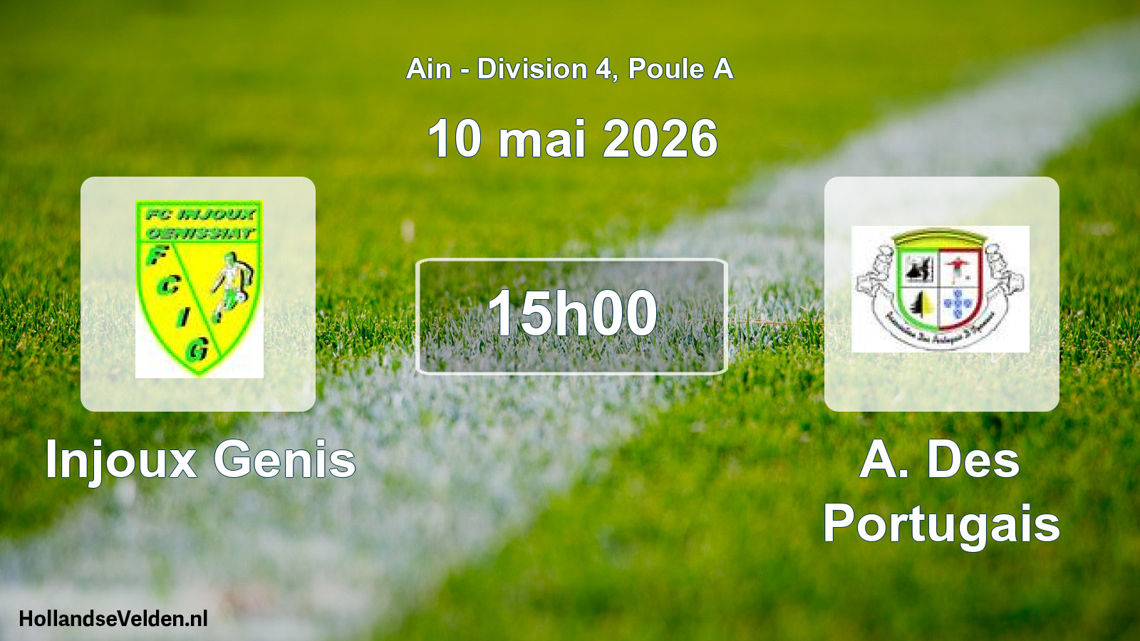 Geplande wedstrijd: Injoux Genis - A. Des Portugais (10 mei 2026)