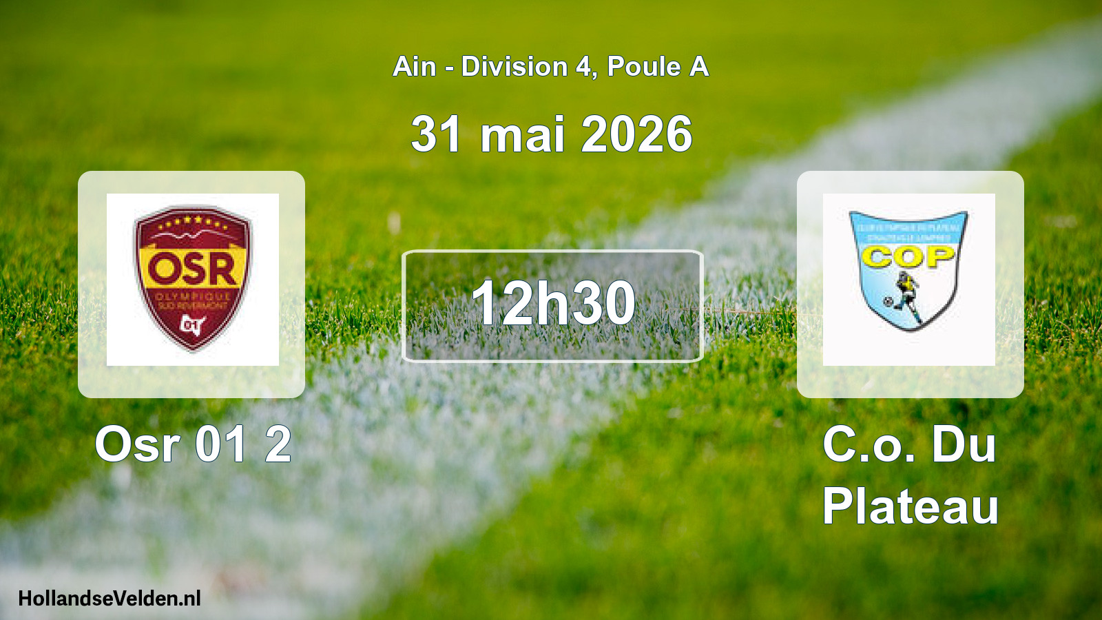Geplande wedstrijd: Osr 01 2 - C.o. Du Plateau (31 mei 2026)