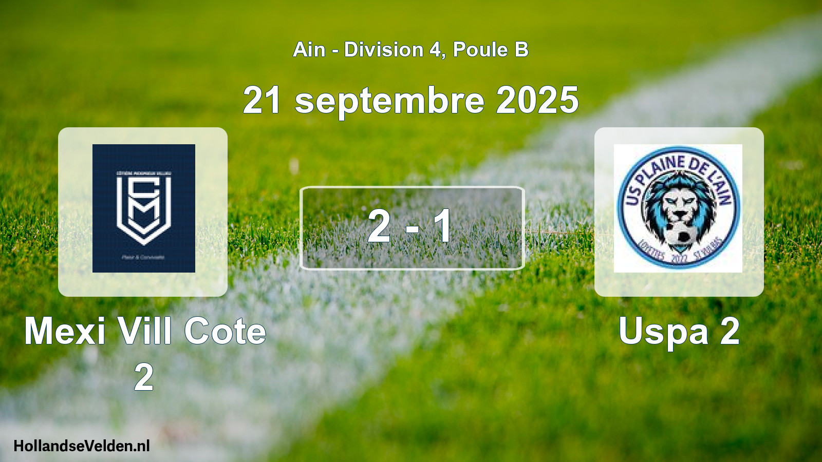 Gespeelde wedstrijd: Mexi Vill Cote 2 - Uspa 2 2 - 1 (21 september 2025)