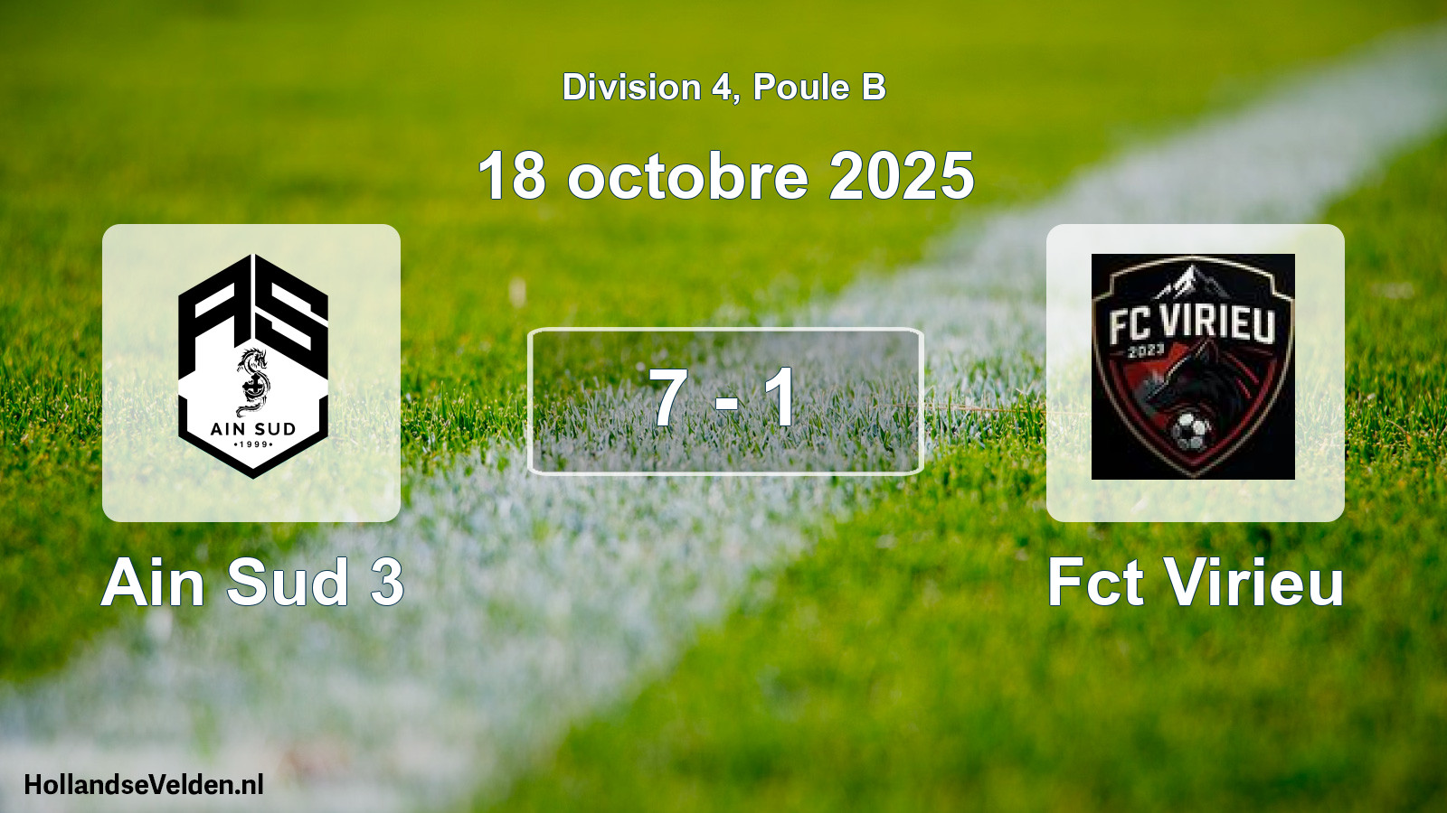 Total number of matches played: Ain Sud 3 - Fct Virieu 7 - 1 (18 October 2025)