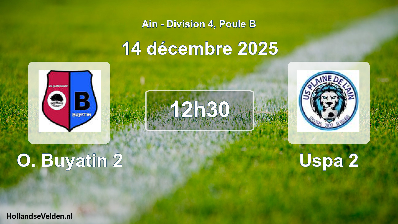 Geplande wedstrijd: O. Buyatin 2 - Uspa 2 (14 december 2025)