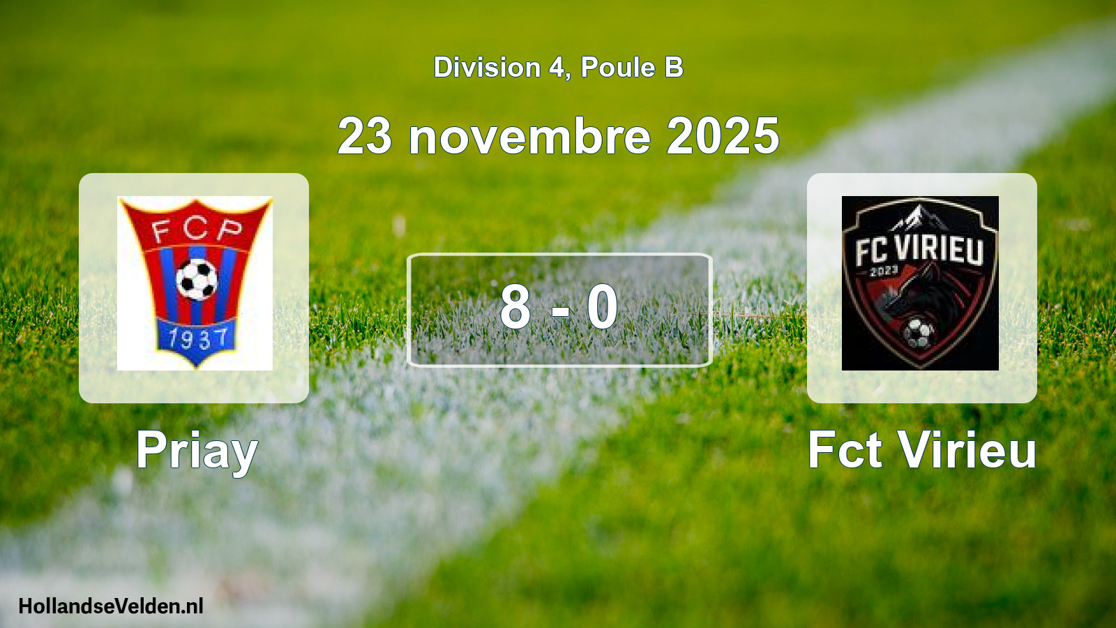 Match joué: Priay - Fct Virieu 8 - 0 (23 novembre 2025)