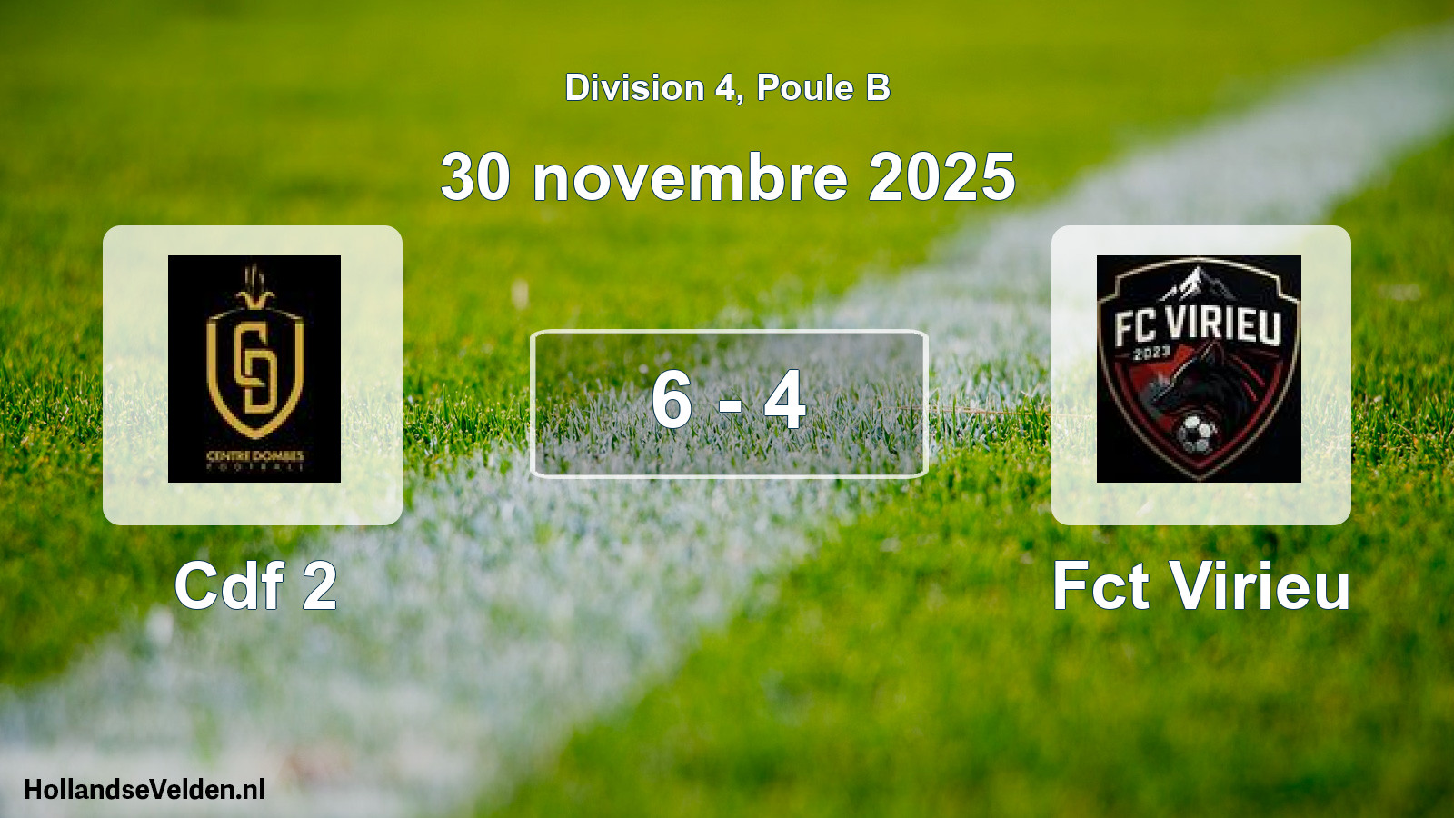 Match joué: Cdf 2 - Fct Virieu 6 - 4 (30 novembre 2025)