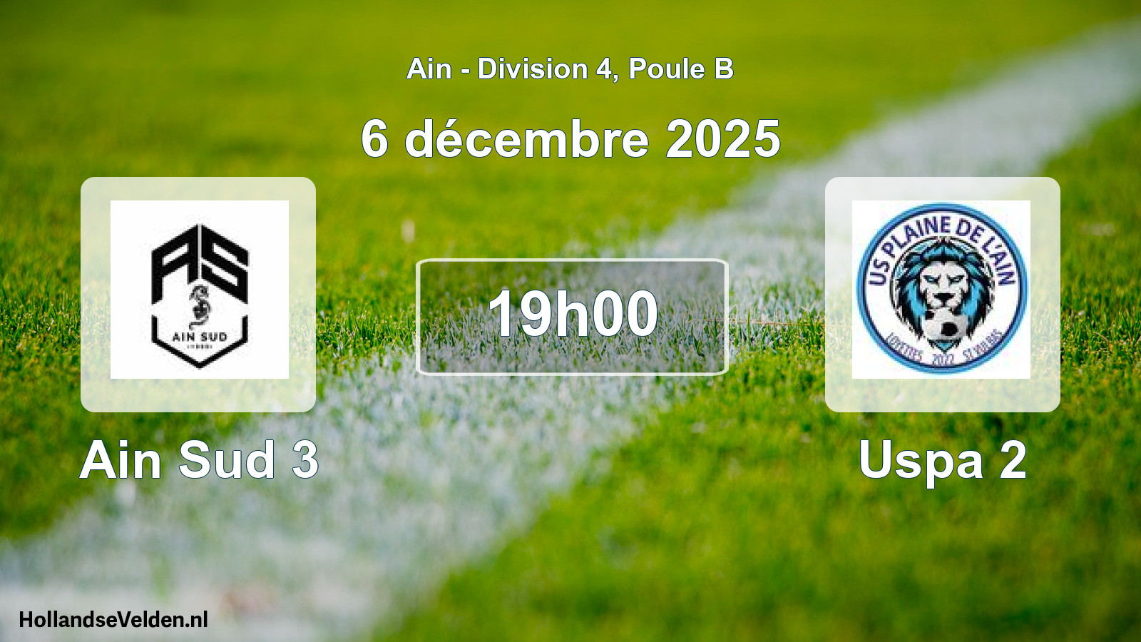 Geplande wedstrijd: Ain Sud 3 - Uspa 2 (6 december 2025)