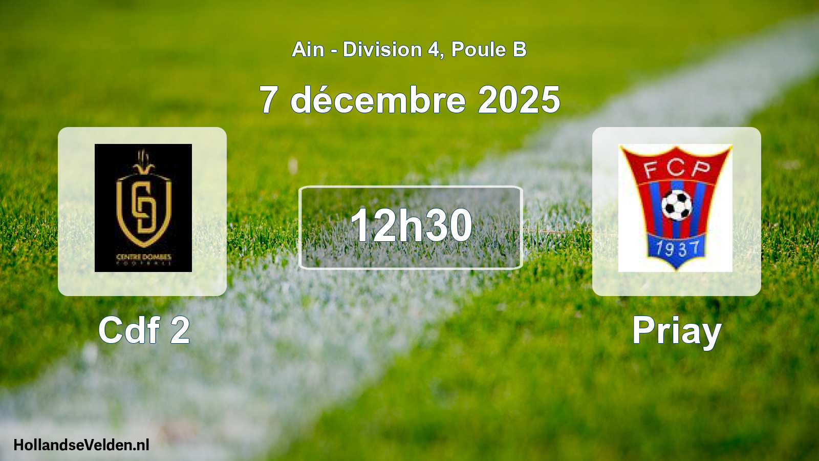 Geplande wedstrijd: Cdf 2 - Priay (7 december 2025)