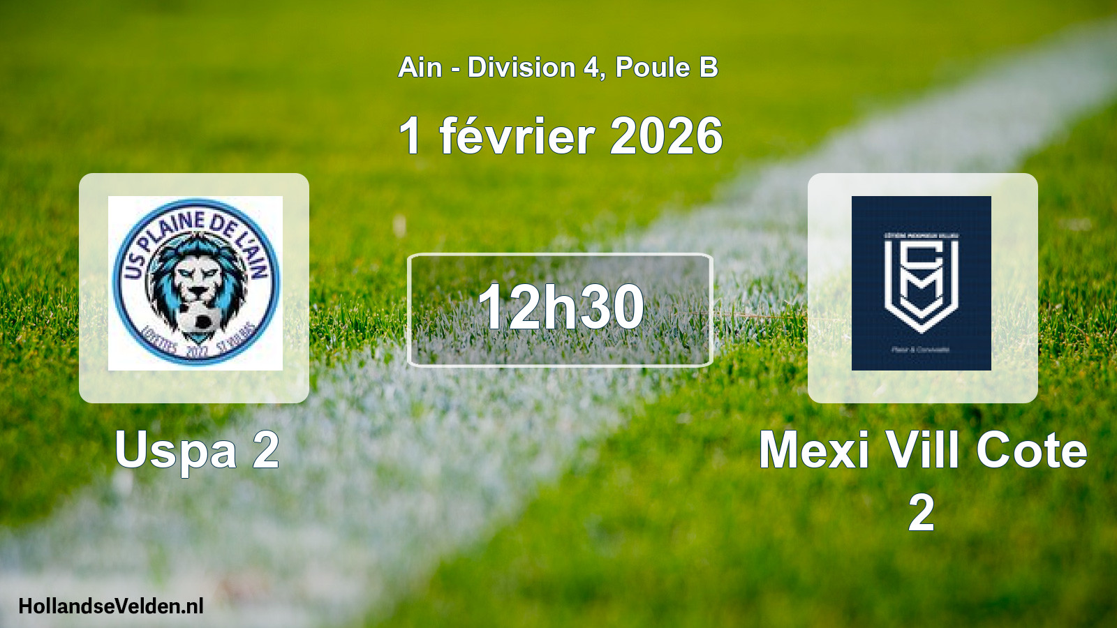 Match programmé: Uspa 2 - Mexi Vill Cote 2 (1 février 2026)
