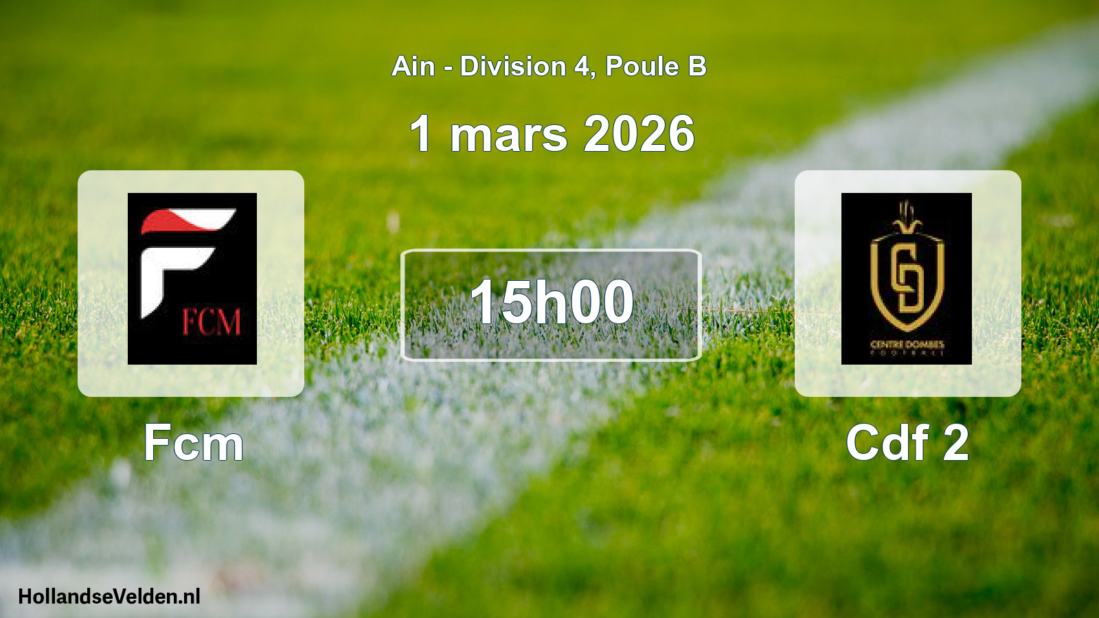 Geplande wedstrijd: Fcm - Cdf 2 (1 maart 2026)