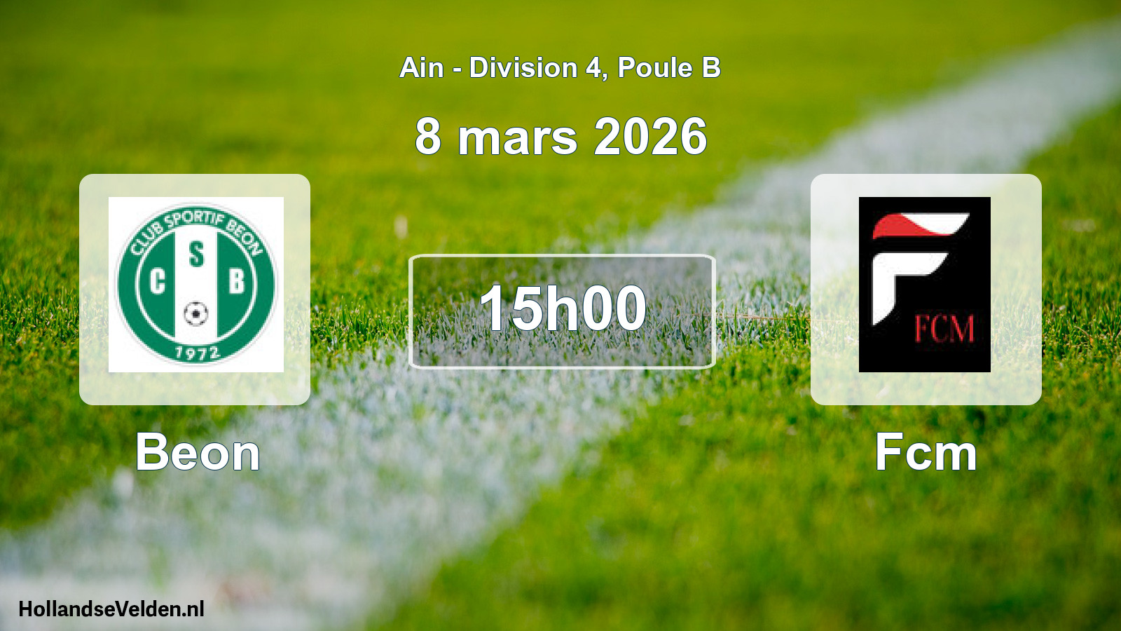 Geplande wedstrijd: Beon - Fcm (8 maart 2026)