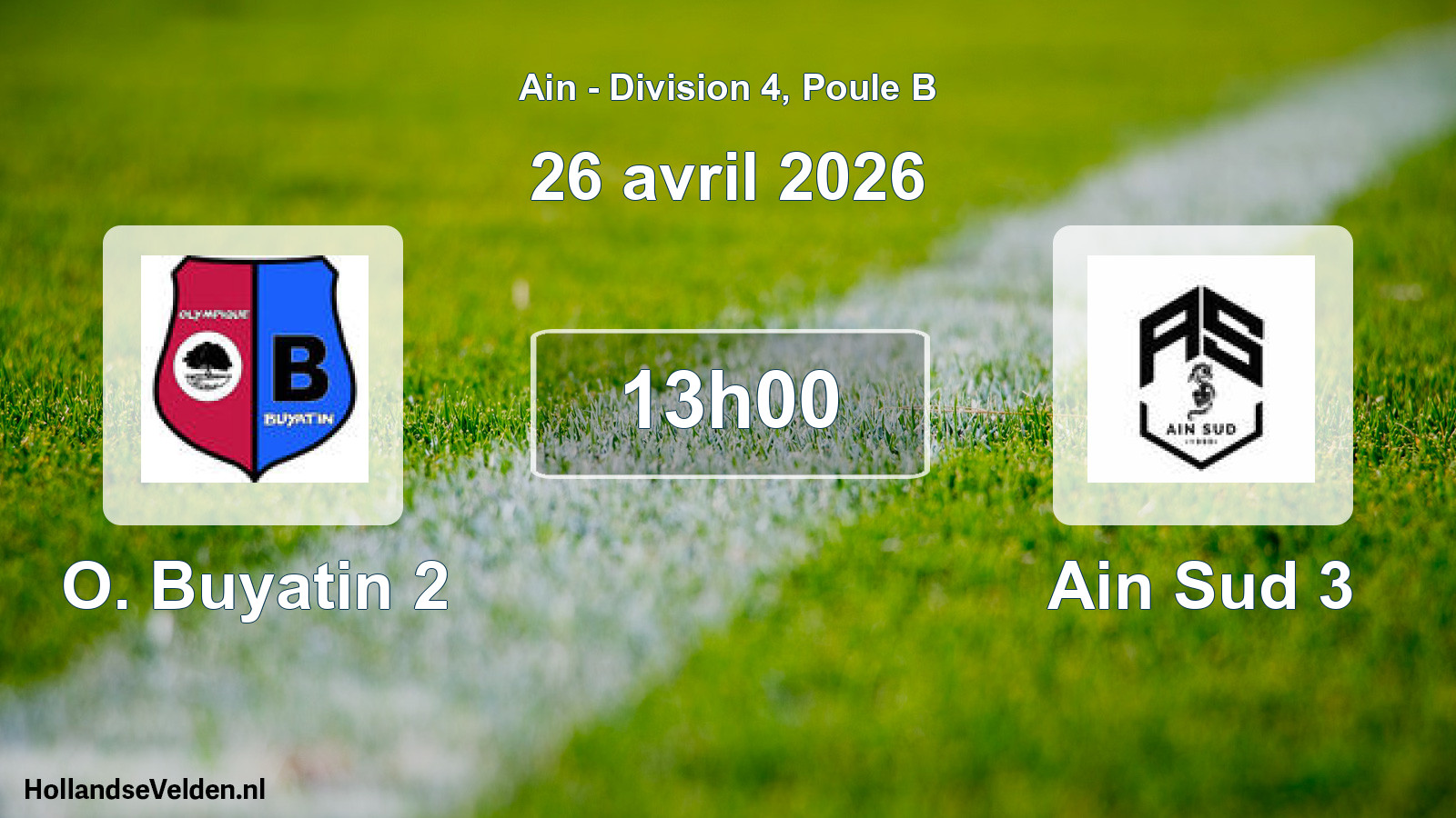 Geplande wedstrijd: O. Buyatin 2 - Ain Sud 3 (26 april 2026)