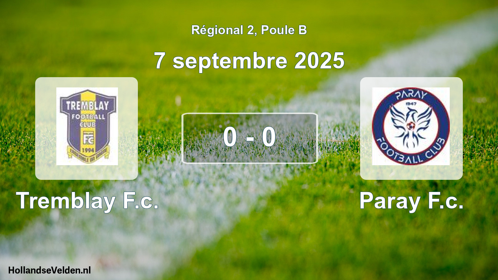 Total number of matches played: Tremblay F.c. - Paray F.c. 0 - 0 (7 September 2025)