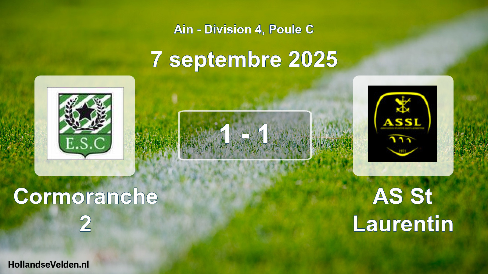 Gespeelde wedstrijd: Cormoranche 2 - AS St Laurentin 1 - 1 (7 september 2025)