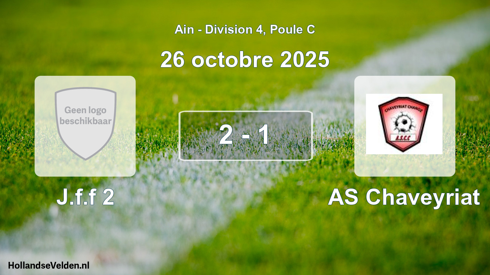 Match joué: J.f.f 2 - AS Chaveyriat 2 - 1 (26 octobre 2025)