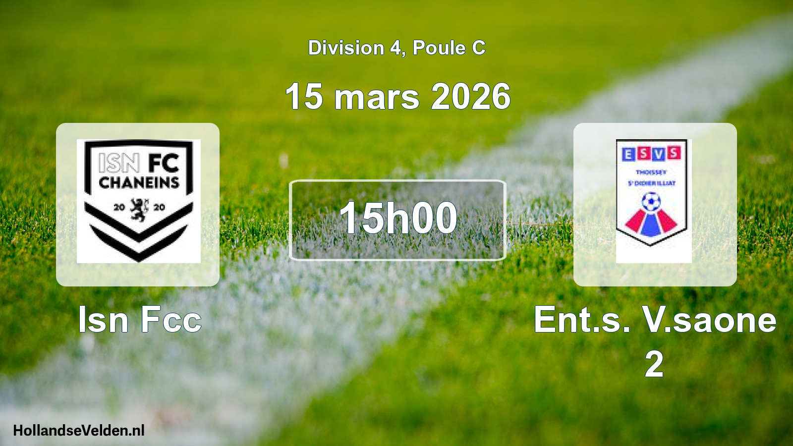 Geplande wedstrijd: Isn Fcc - Ent.s. V.saone 2 (15 maart 2026)