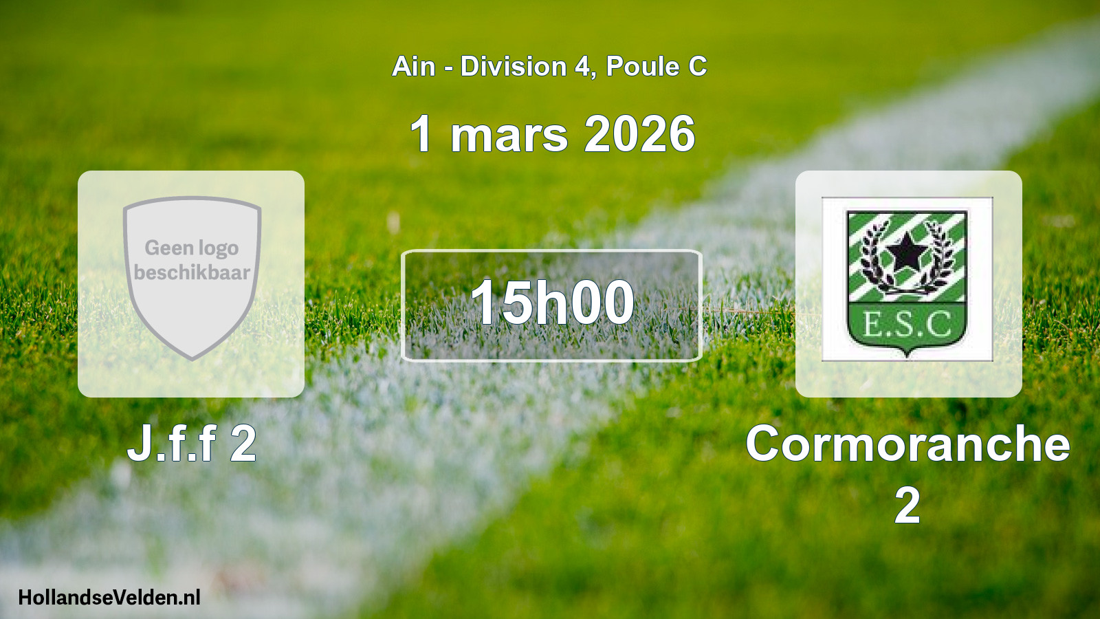 Geplande wedstrijd: J.f.f 2 - Cormoranche 2 (1 maart 2026)