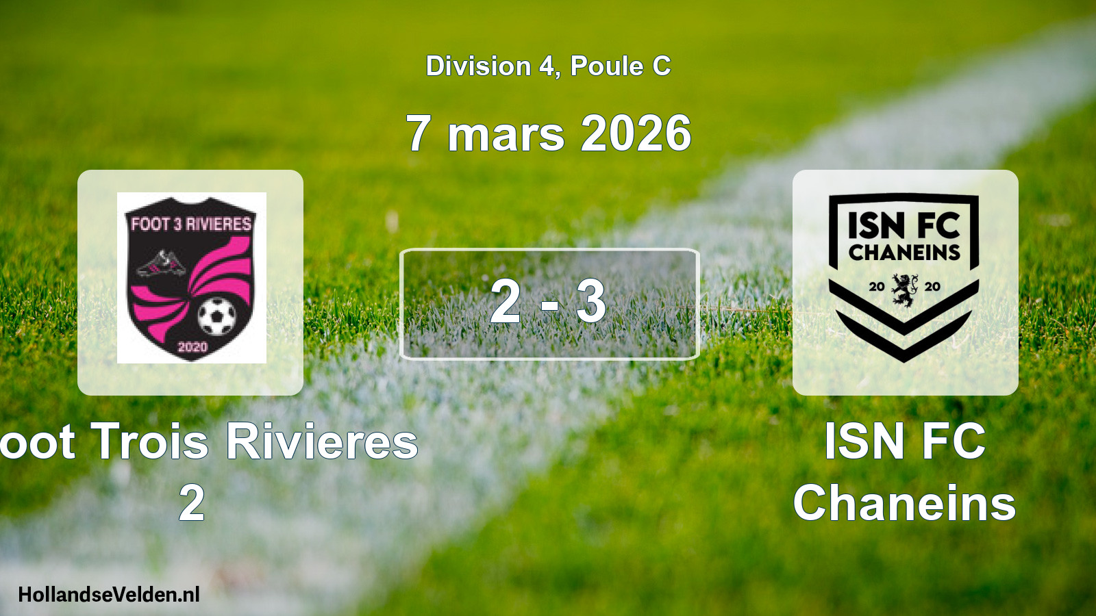 Total number of matches played: Foot Trois Rivieres 2 - ISN FC Chaneins 2 - 3 (7 March 2026)