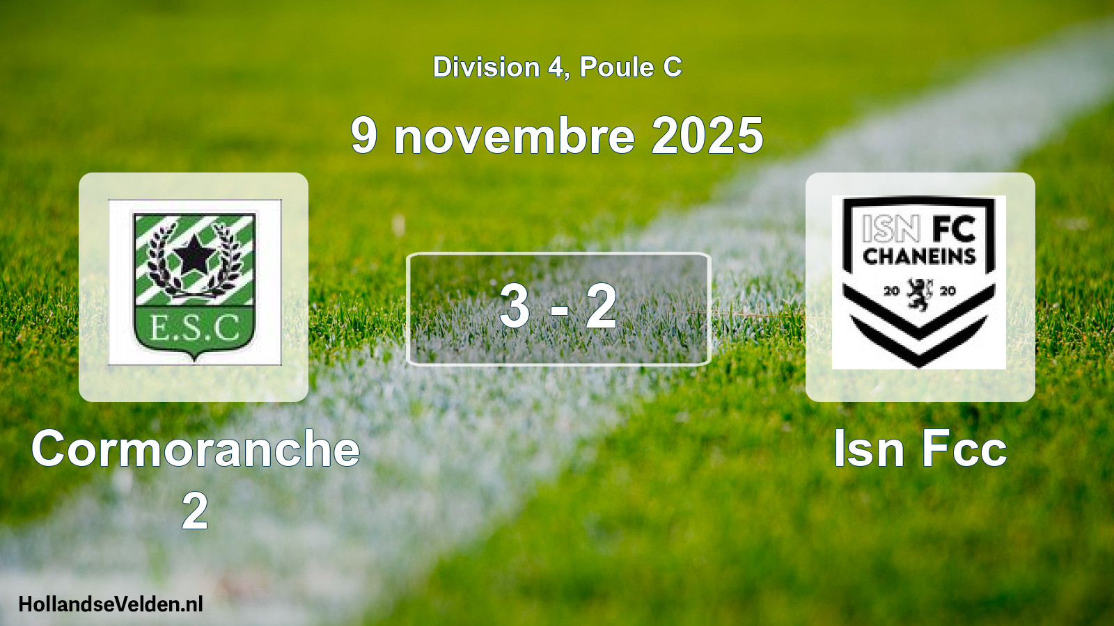Match joué: Cormoranche 2 - Isn Fcc 3 - 2 (9 novembre 2025)