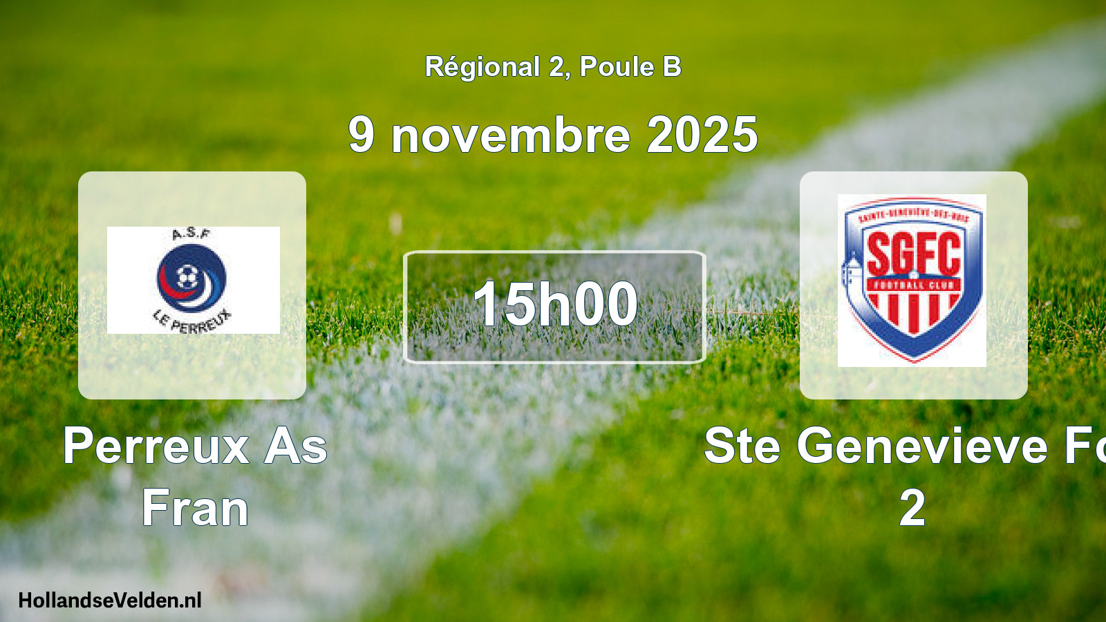 Geplande wedstrijd: Perreux As Fran - Ste Genevieve Fc 2 (9 november 2025)