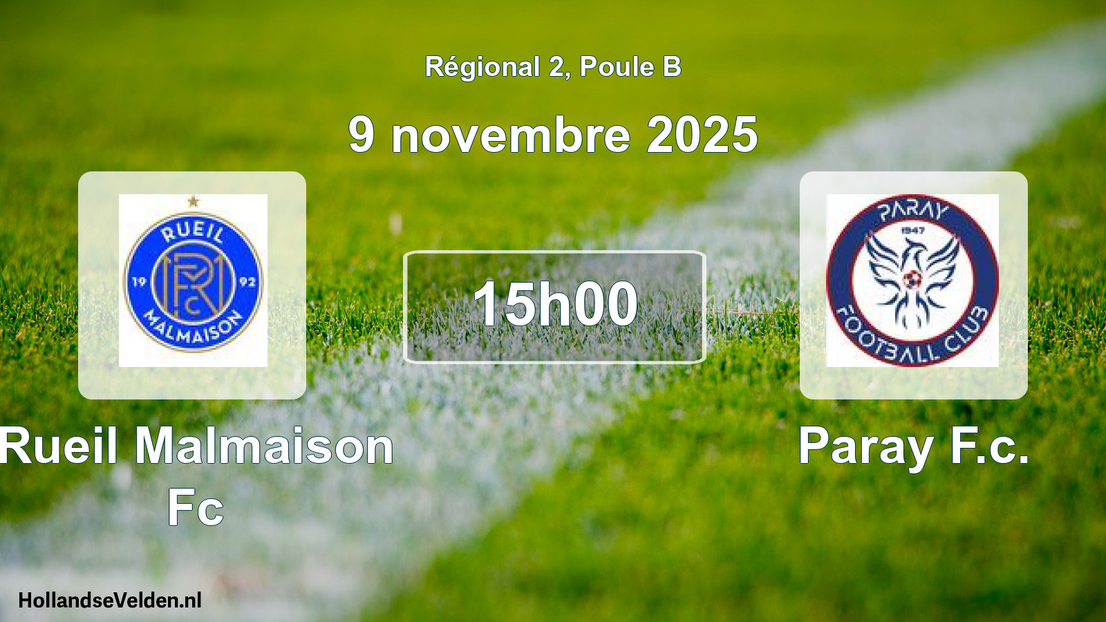 Geplande wedstrijd: Rueil Malmaison Fc - Paray F.c. (9 novembre 2025)