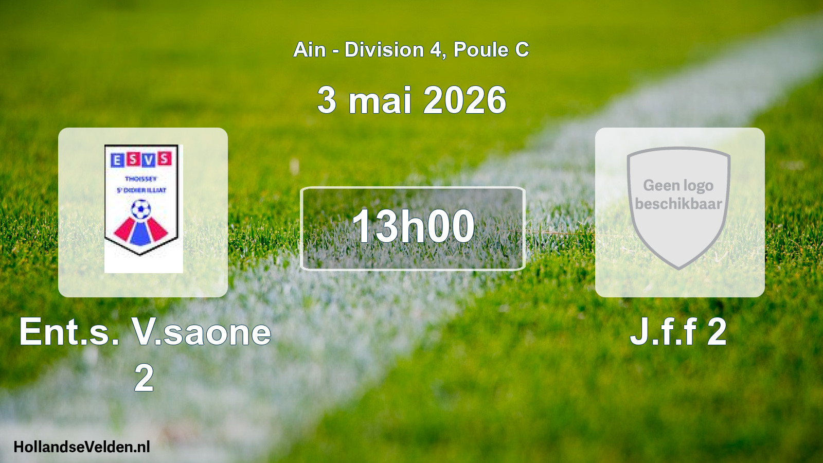 Geplande wedstrijd: Ent.s. V.saone 2 - J.f.f 2 (3 mei 2026)