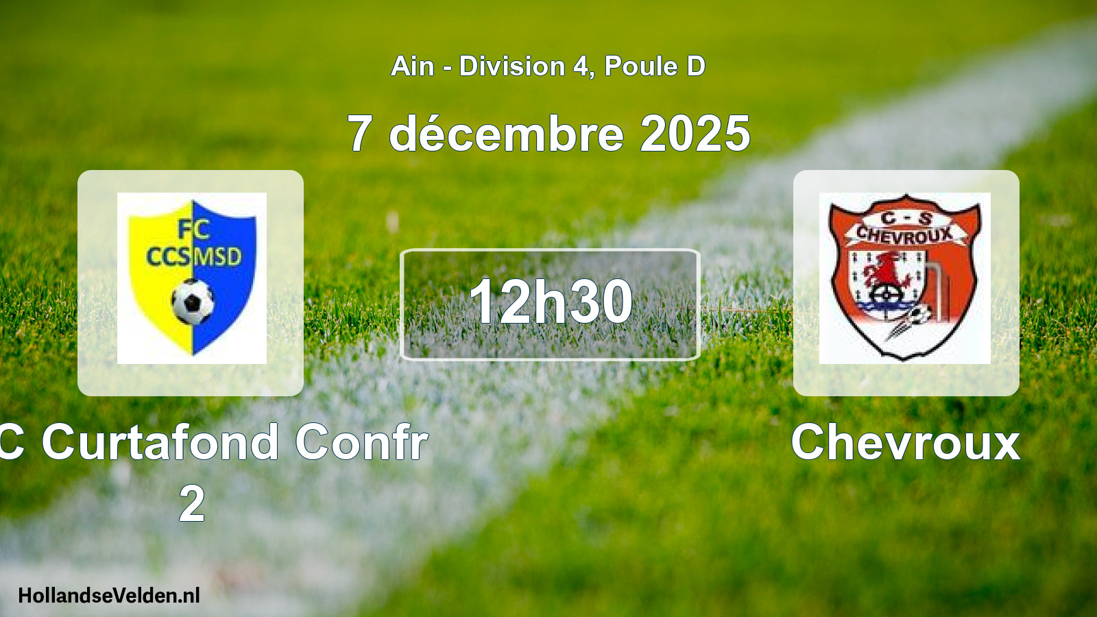 Geplande wedstrijd: FC Curtafond Confr 2 - Chevroux (7 december 2025)