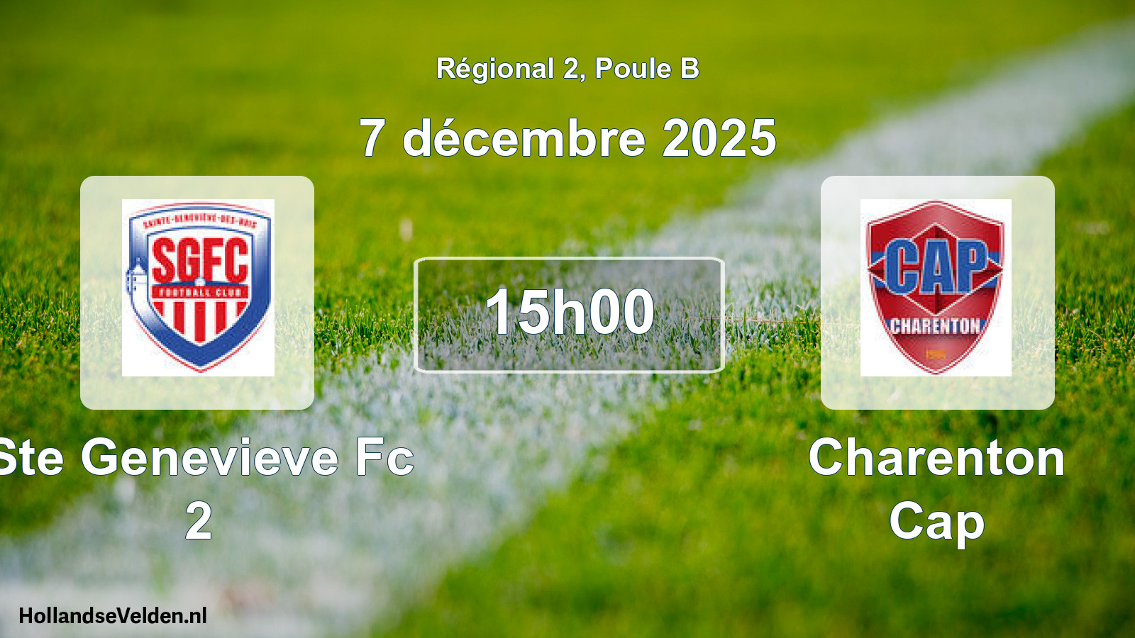 Geplande wedstrijd: Ste Genevieve Fc 2 - Charenton Cap (7 december 2025)