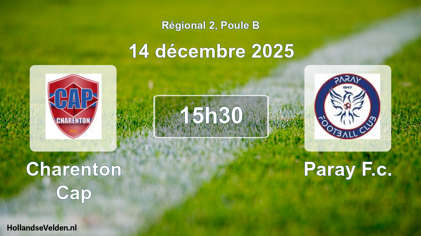 Geplande wedstrijd: Charenton Cap - Paray F.c. (14 décembre 2025)